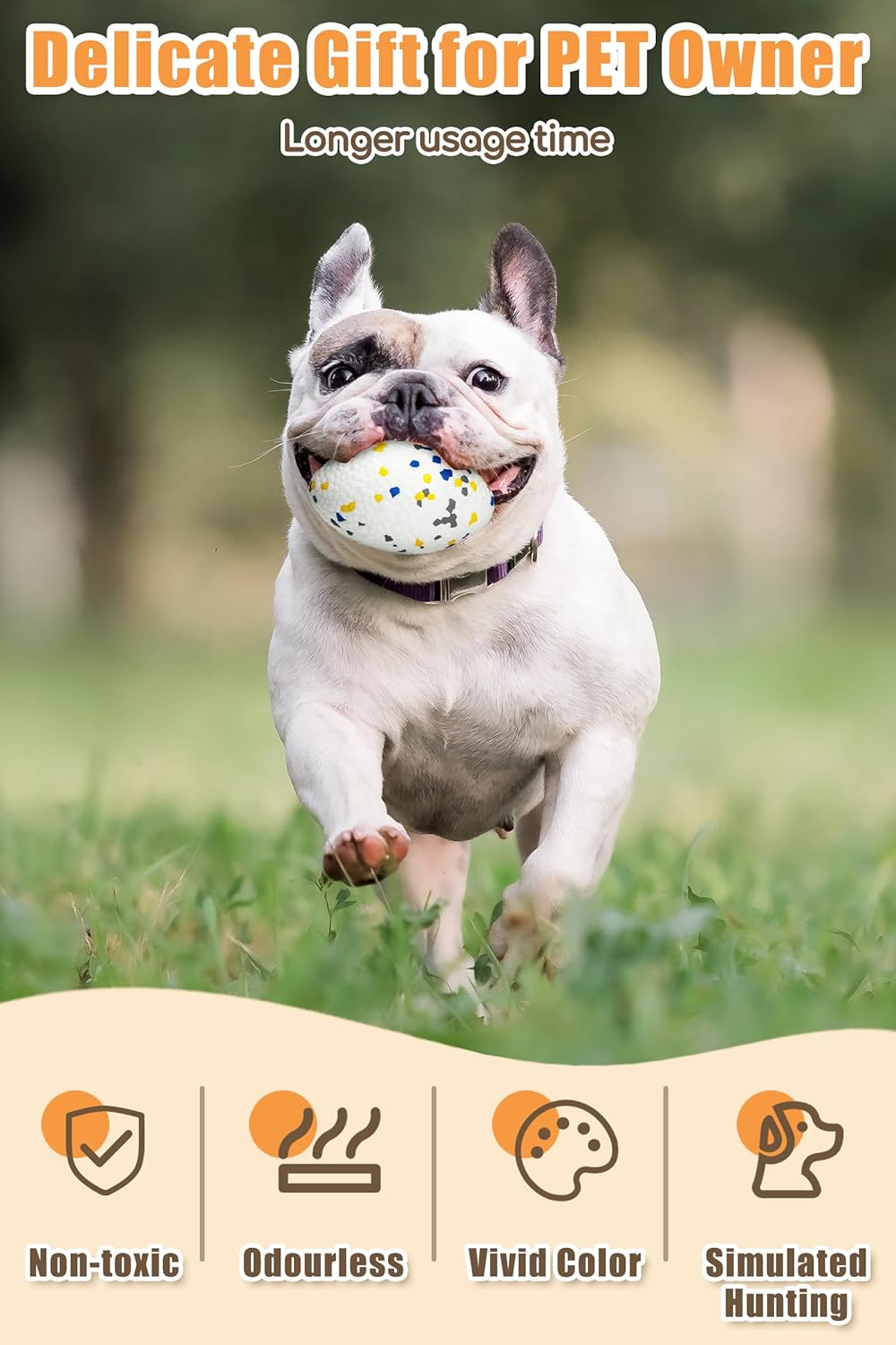 2Pcs Bone Dog Balls+Rugby Dog Toys for Aggressive Chewers, Indestructible Tennis Balls for Dogs (Bone+Rugby)