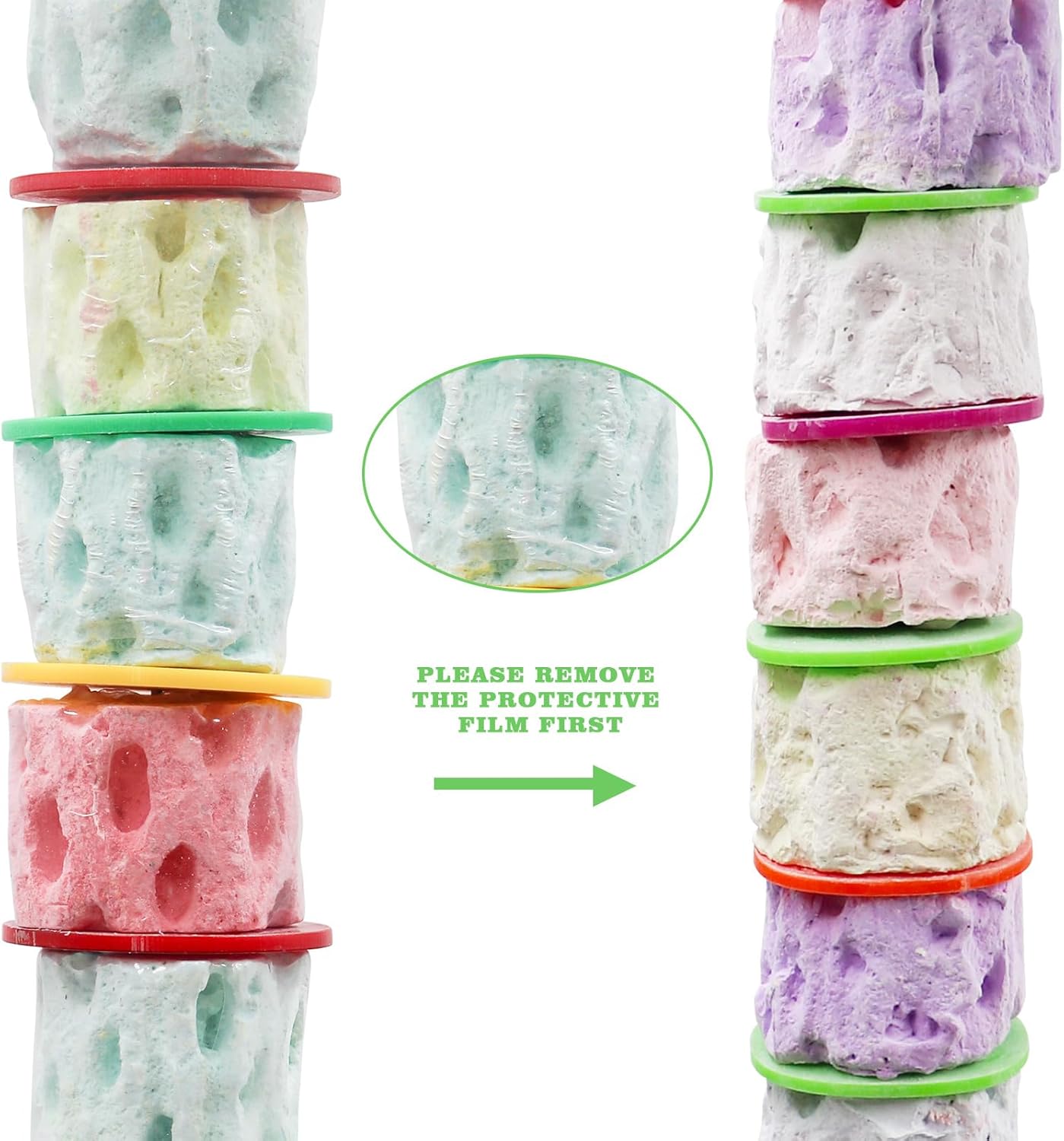 Bird Toys, Parakeet Toys with Bell, Parrot Toys, Bird Beak Grinding Stone, Bird Chew Toys for African Grey, Amazon Parrots, Budgies, Cockatiels, Lovebirds, Conures, Quakers, Small to Medium Birds