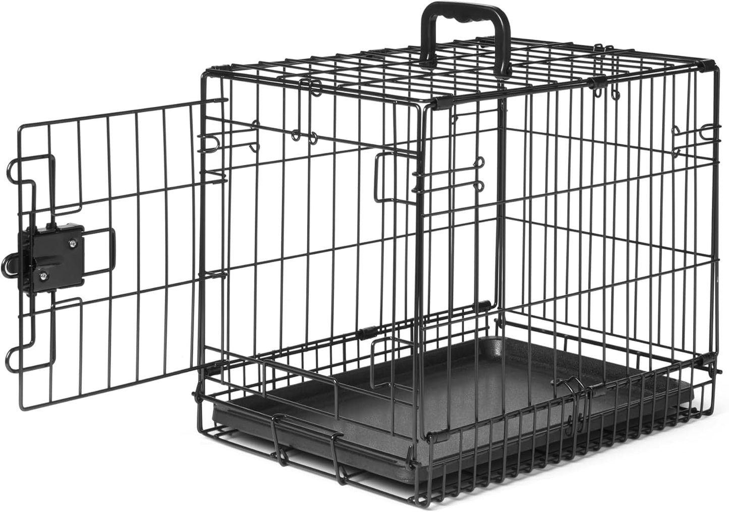 Amazon Basics Durable, Foldable Metal Wire Dog Crate with Tray, Single Door, 18 x 12.4 x 15 in, Black