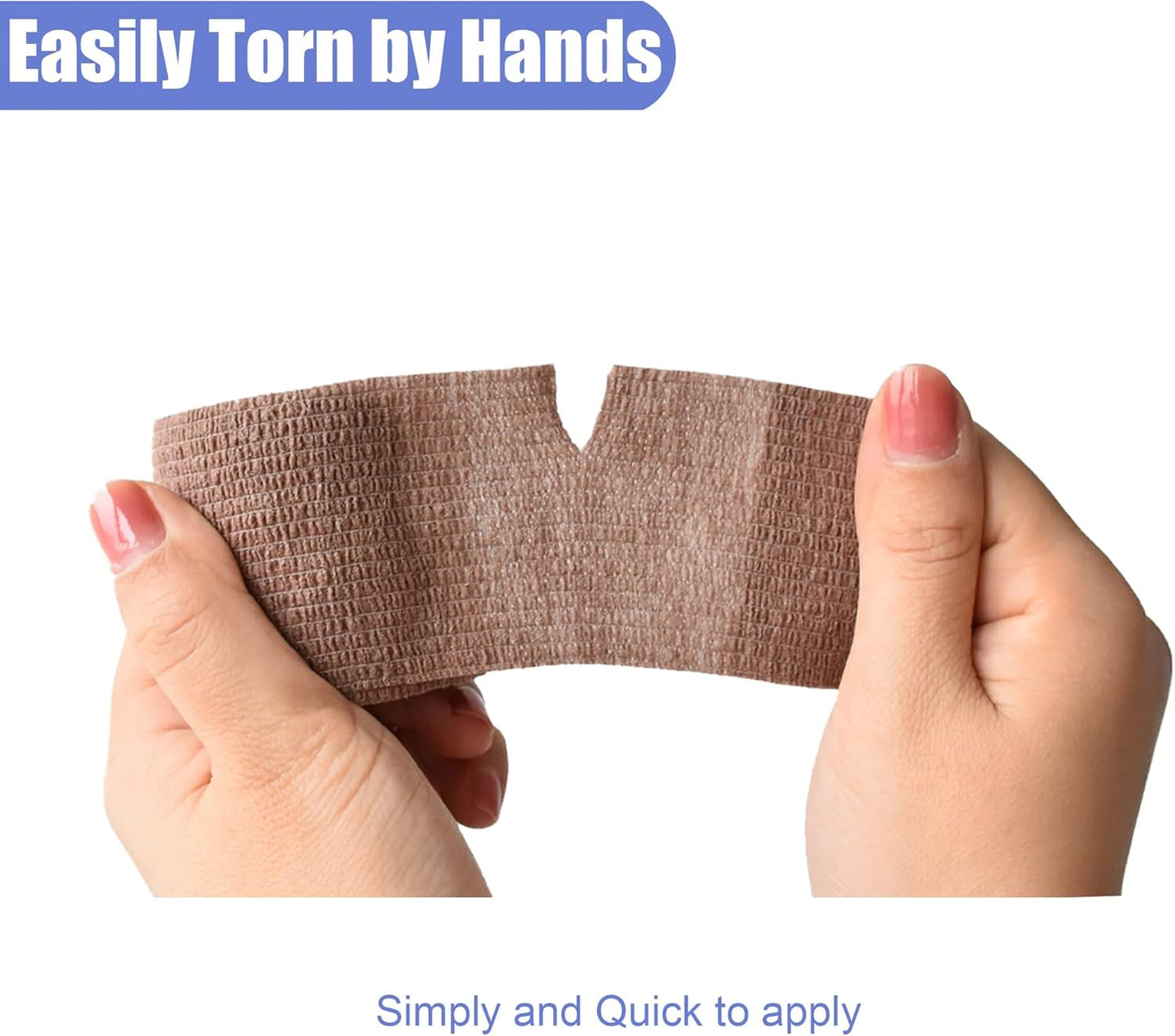 9 Pack 2" x 5 Yards Self Adhesive Bandage Wrap Self Stick Wrap for Ankle, Wrist, Finger, Sports, Breathable Cohesive Vet Tape for Pets (Brown)