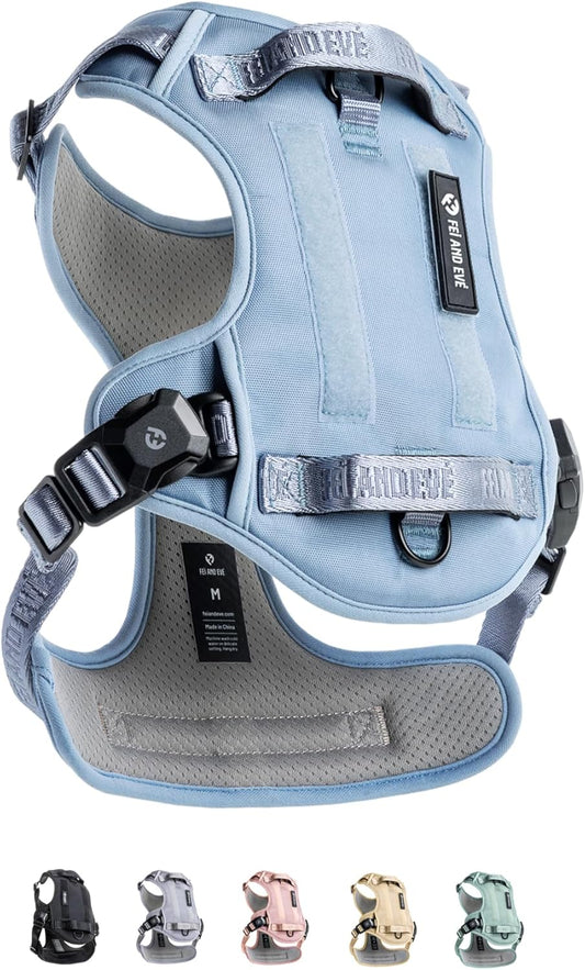 2025 New Edition, Fei & Eve MagEase Dog Harness - 3-Second Magnetic Buckles | 3-Point No-Pull Control | Heavy-Duty 900D Nylon | Dual Safety Handles | Breathable Mesh | Adjustable Fit | Medium, Blue