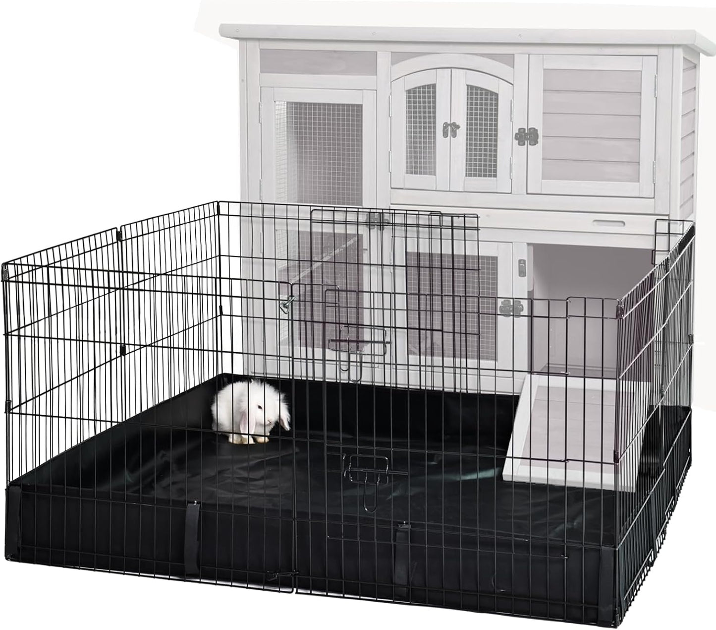 GUTINNEEN Rabbit Pet Playpen Bunny Run Extension Indoor Small Animal Pen (Playpen Only)