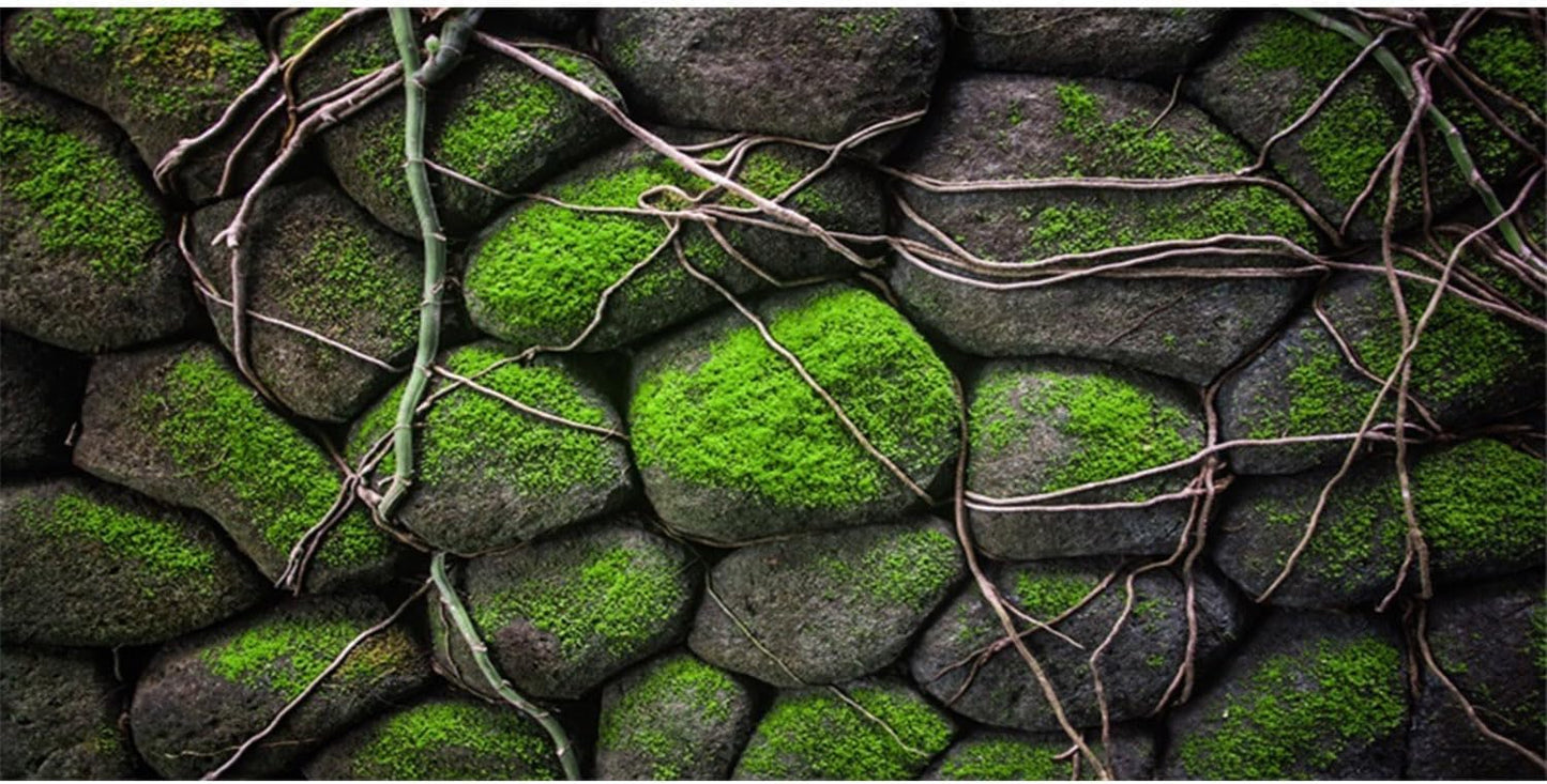 AWERT 48x18 inches Stone Aquarium Background Rock Fish Tank Background Rocky Terrarium Background Vinyl