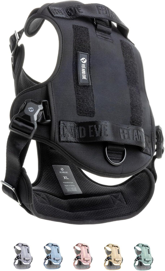 2025 New Edition, Fei & Eve MagEase Dog Harness - 3-Second Magnetic Buckles | 3-Point No-Pull Control | Heavy-Duty 900D Nylon | Dual Safety Handles | Breathable Mesh | Adjustable Fit | X-Large,Black
