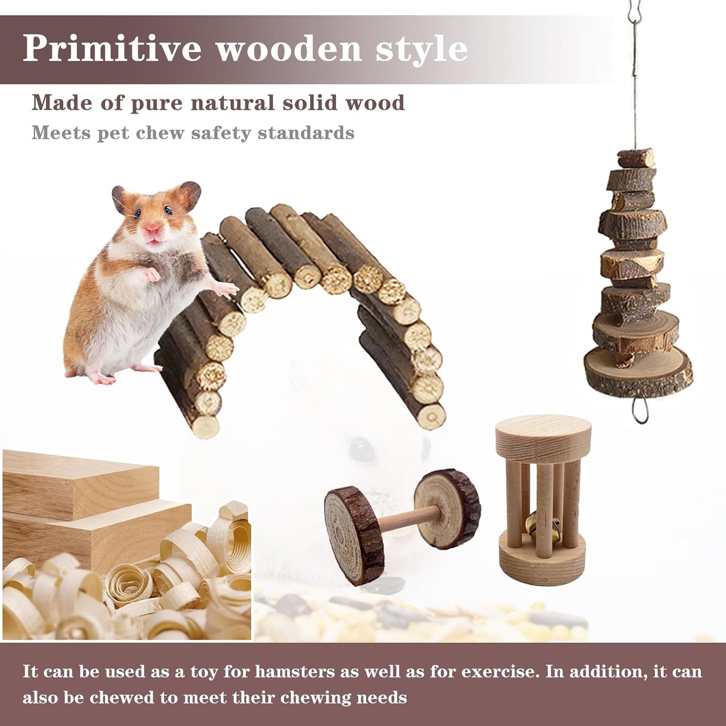 Hamster Toys Set,Guinea Pig Toys Small Animal Chewing Toy and Rat Cage Accessories, 16 Different,Hamster Small Animal Hideout ,Chinchillas, Gerbils, Rats, Rodents Teeth Care,Natural Molar Tools