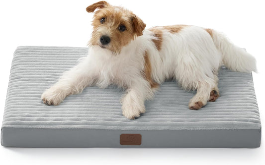 Bedsure Dog Bed Medium Size Dog - Orthopedic Pet Beds with Removable Machine Washable Cover, Egg Crate Foam Puppy Pad, Suitable for Pet Up to 35 lbs, 29"x18"