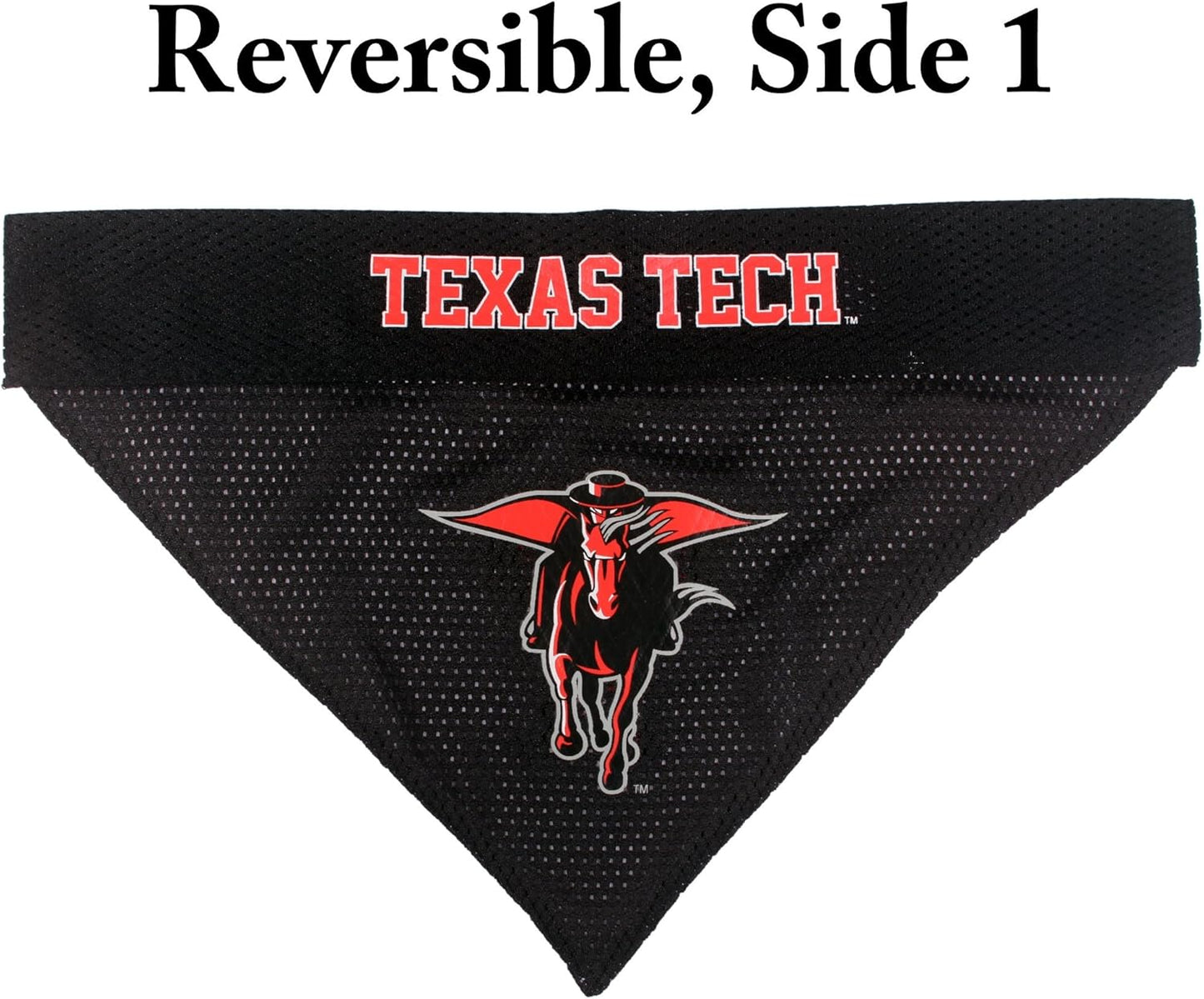 Pets First Collegiate Pet Accessories, Reversible Bandana, Texas Tech Red Raiders, Large/X-Large