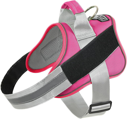 Bolux Dog Harness, No-Pull Reflective Dog Vest, Breathable Adjustable Pet Harness with Handle for Outdoor Walking - No More Pulling, Tugging or Choking (Fuchsia, Large (Pack of 1))