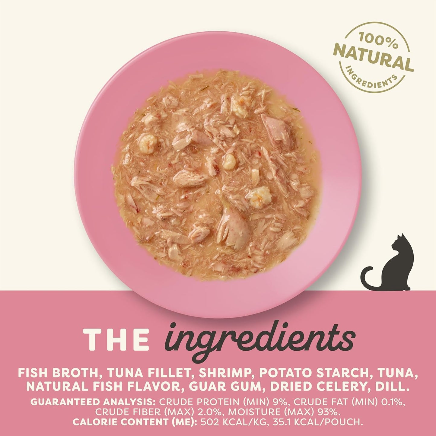 Applaws Natural Wet Cat Food in Gravy, Limited Ingredient Wet Cat Food Pouches, No Additives, Made with Natural Ingredients, Tuna with Shrimp in Gravy (12 x 2.47oz Pouches)
