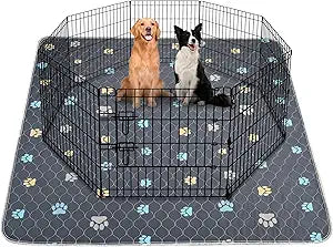 Aitmexcn Washable Puppy Dog Pee Pad, 2PCS 100% Waterproof Whelping Training Mat for Puppy/Senior Dog, Fast Drying Reusable Puppy Pads for Indoor, Outdoor and Car Travel- 48'' x 48'',Gray