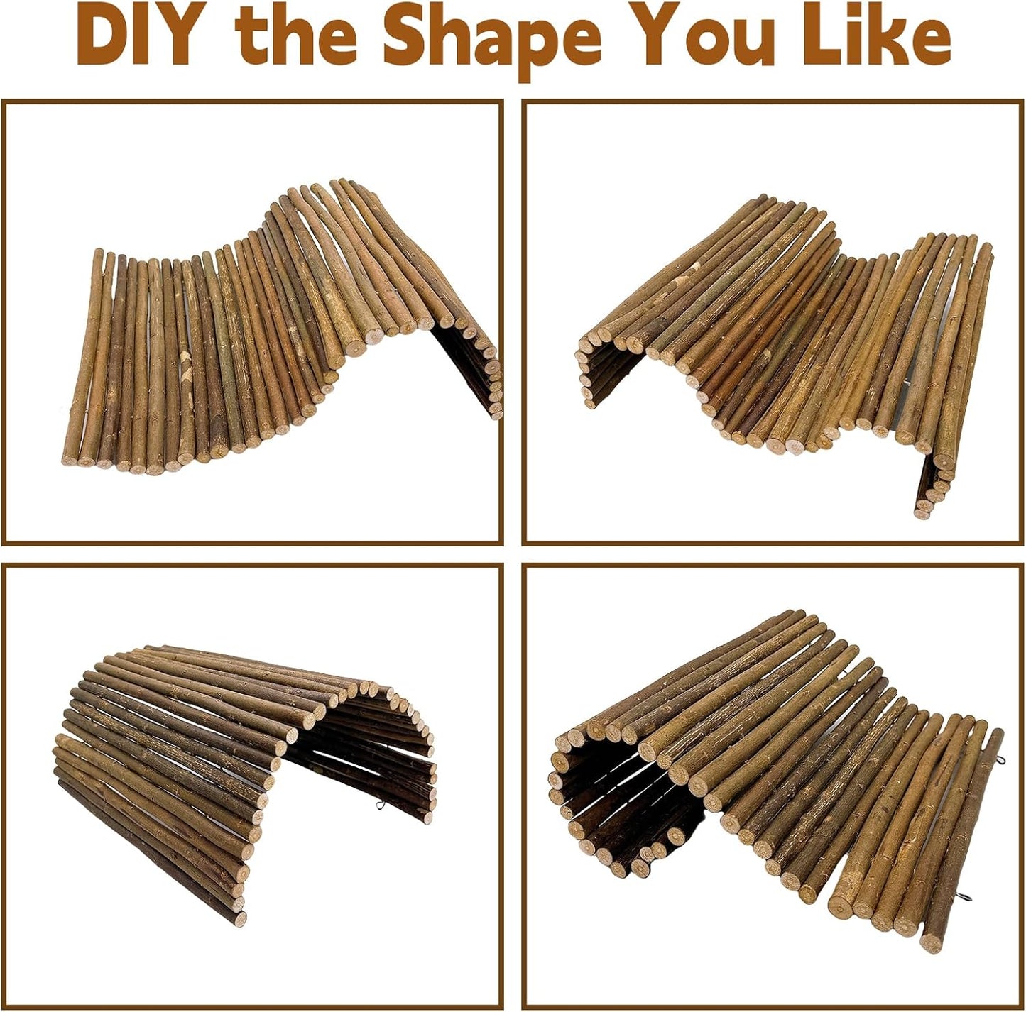 BNOSDM 2PCS Reptile Hideout Wooden Bridge 12.99"x 18.89" Lizard Hide Caves Bearded Dragon Habitat Accessories for Gecko Snake Frog Chameleon Iguana Tortoise