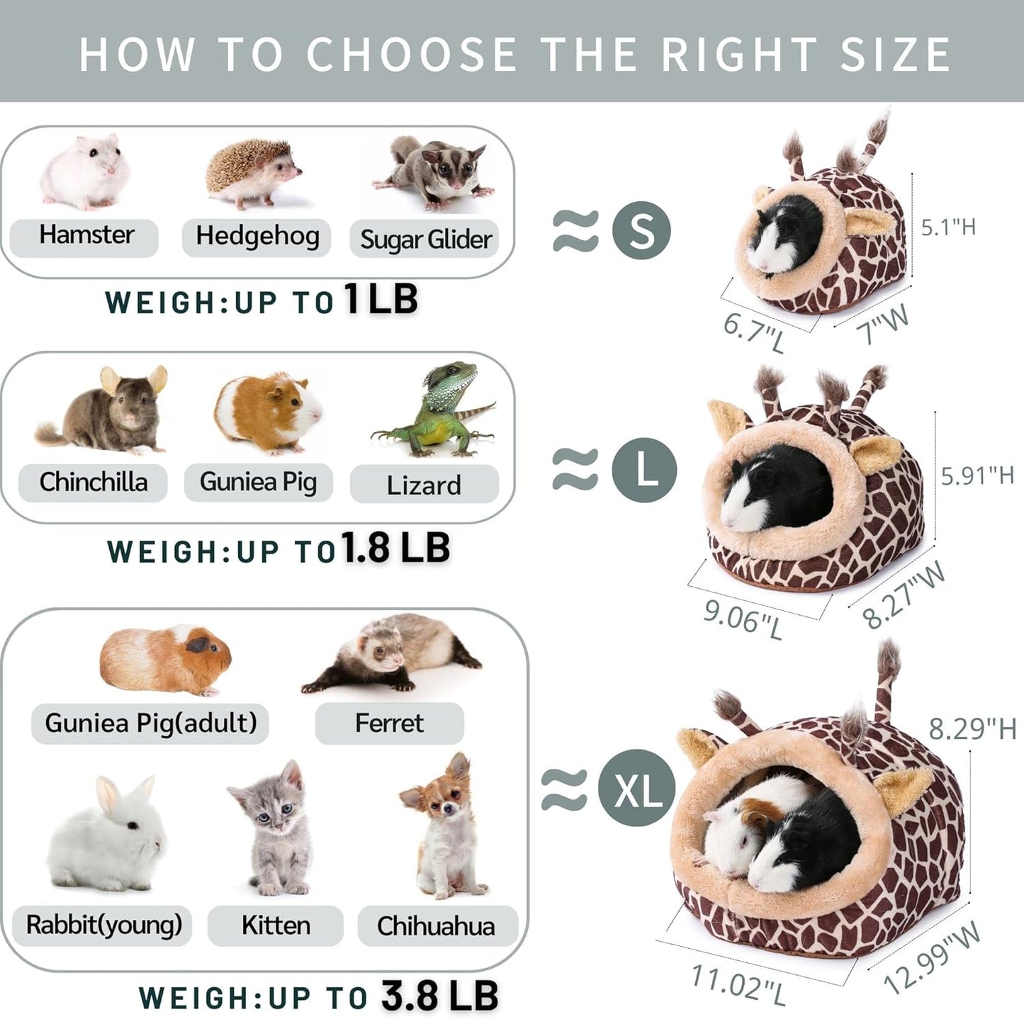 JanYoo Bunny Bed Guinea Pig Hideout Huts Accessories Habitat Tunnel for House