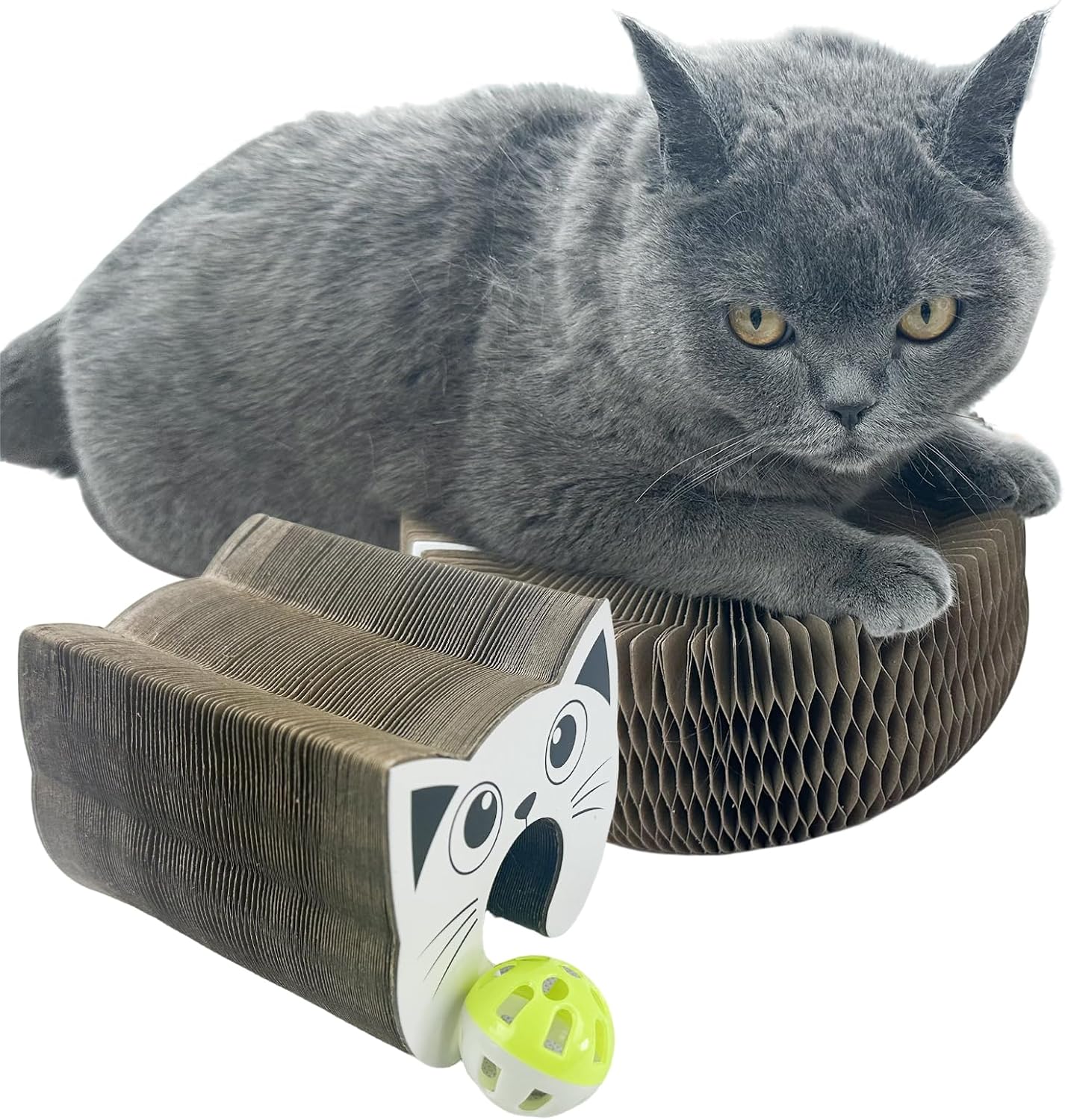 Interactive Scratching Board for Playful Kitties Magic Accordion Cat Scratching Post, Fun Cat Toys for Indoor Cats 1Pack