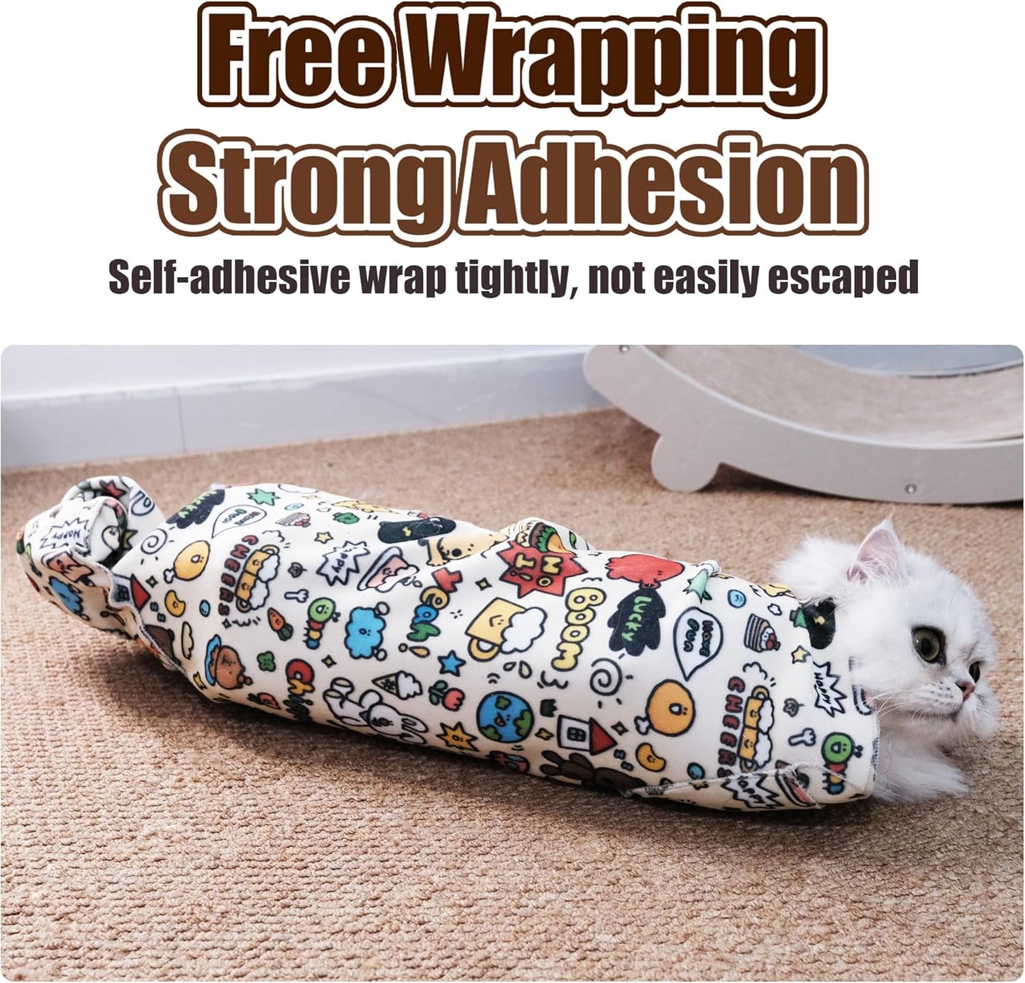 35.5" Cat Grooming Wrap Cat Wrap for Cutting Nails Cat Restraint for Nail Clipping Cat Swaddle Wrap Cat Burrito Wrap XL(Within 22lbs) Anti-Scratch Anti-Escape Multifunctional Pet Tool