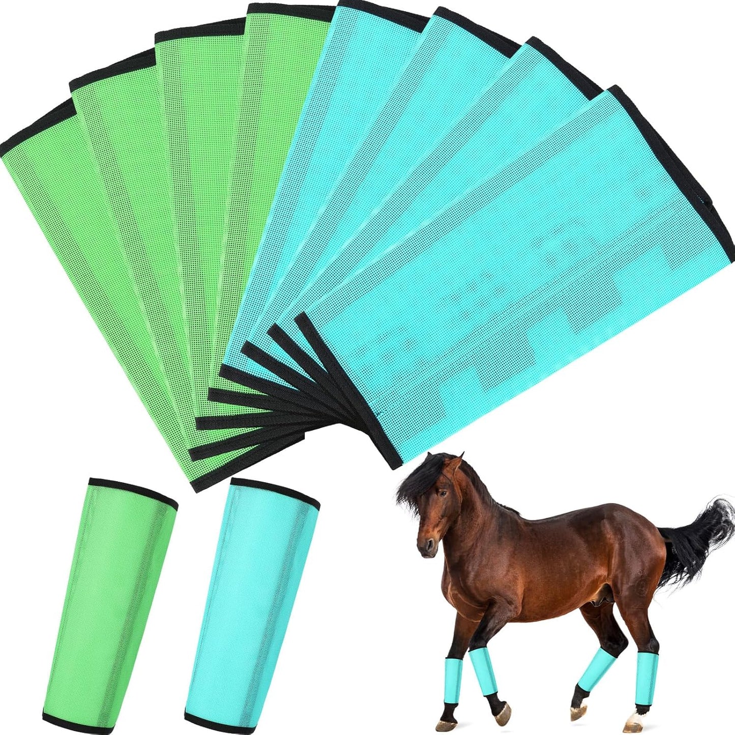 8 Pcs Mesh Fly Boots for Horse Breathable Mesh Horse Boots Protective Horse Leg Wraps Horse Leggings for Preventing Flies and Mosquitoes Bites (Light Pink, Dark Pink)