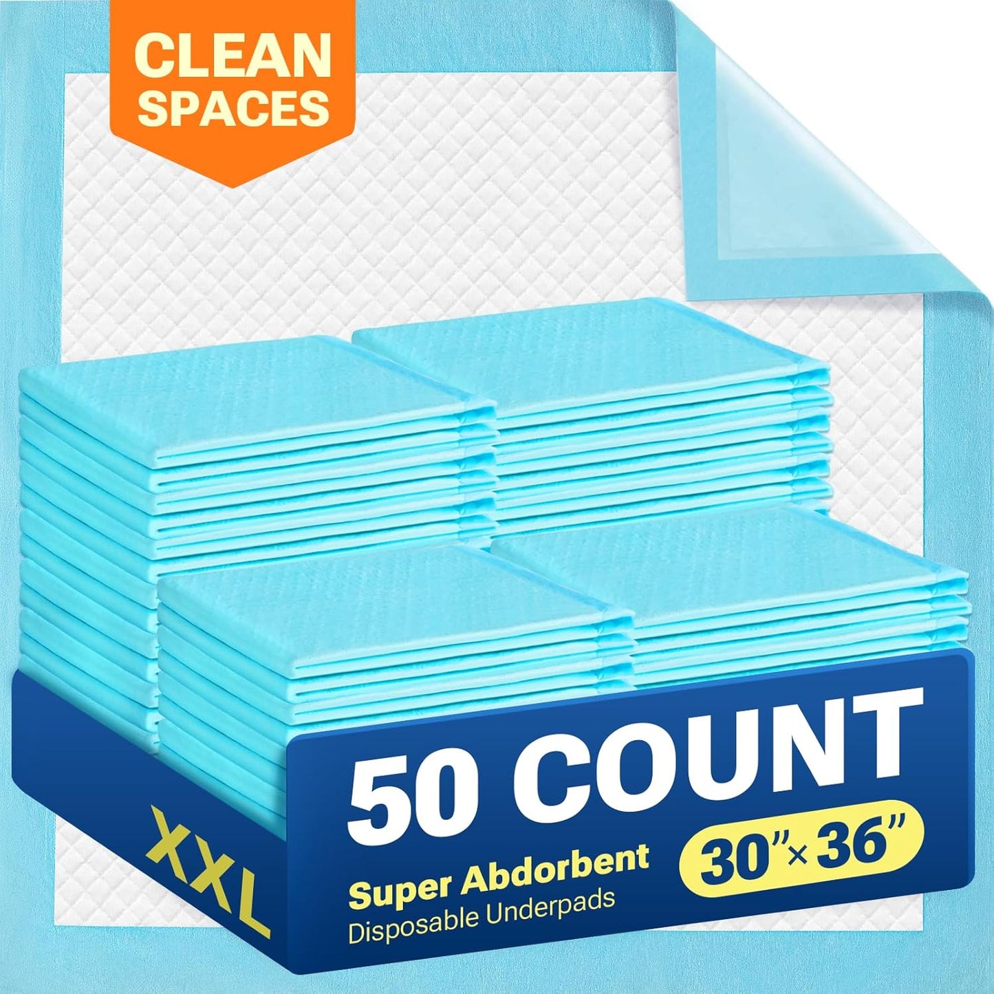 30" x 36" 100 Count Super Absorbency Disposable Bed Pads for Adults, Leakproof Quick Drying Underpads for Adults Baby Puppy, Incontinence Pads, Puppy Pad Dog Training Pee Pads