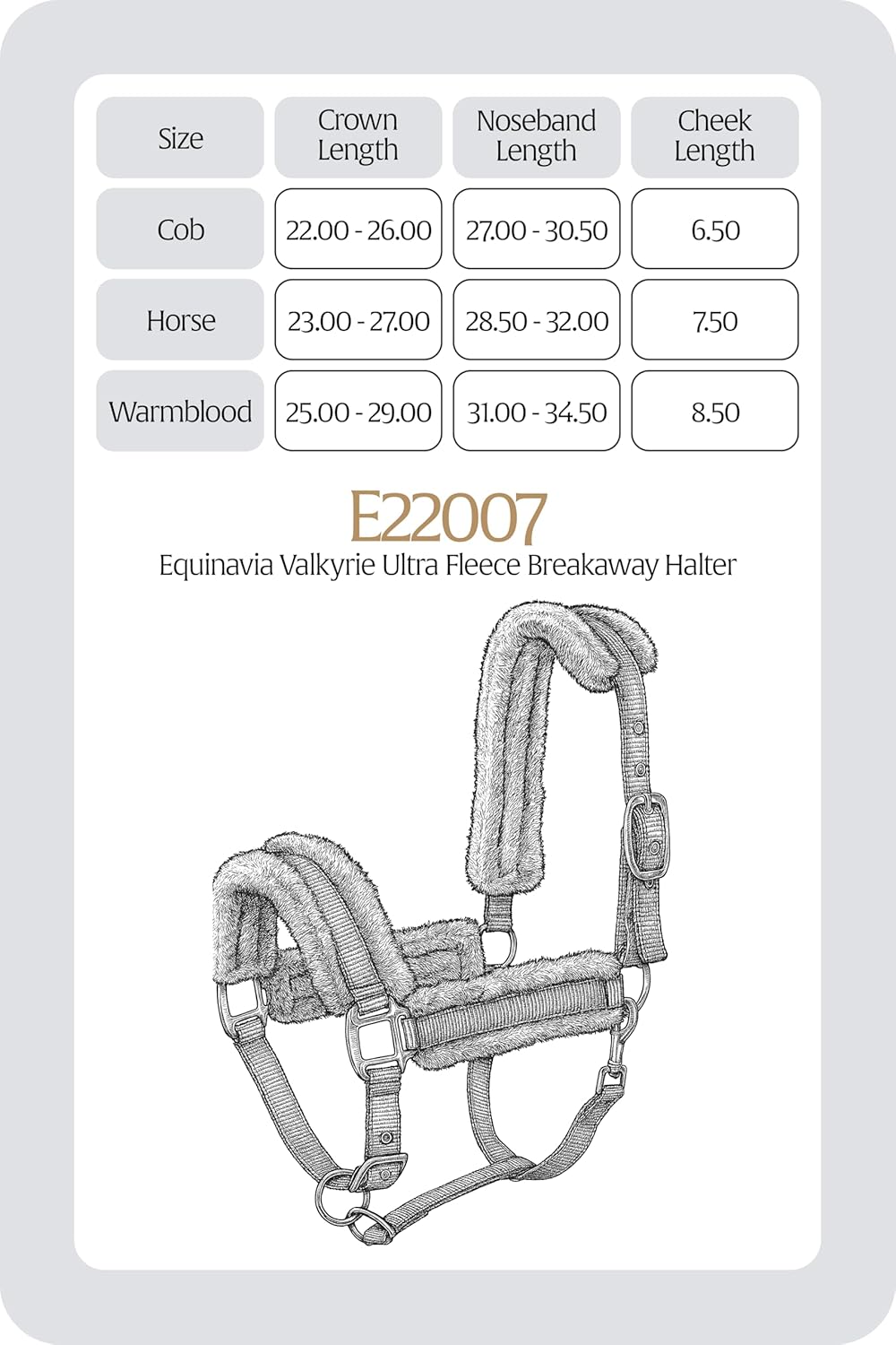 Equinavia Valkyrie Soft Ultra Fleece Padded Adjustable Breakaway Horse Halter - Navy/Navy - Warmblood