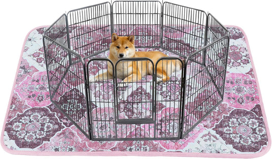 IEUUMLER Washable Pee Pads for Dogs, 1 Pack Reusable Pee Pads for Dogs Non-Slip Grip, Super Absorbent Waterproof Puppy Pads for Potty Training, Playpen, Crate, Whelping Box EU011 Pink, 48x48