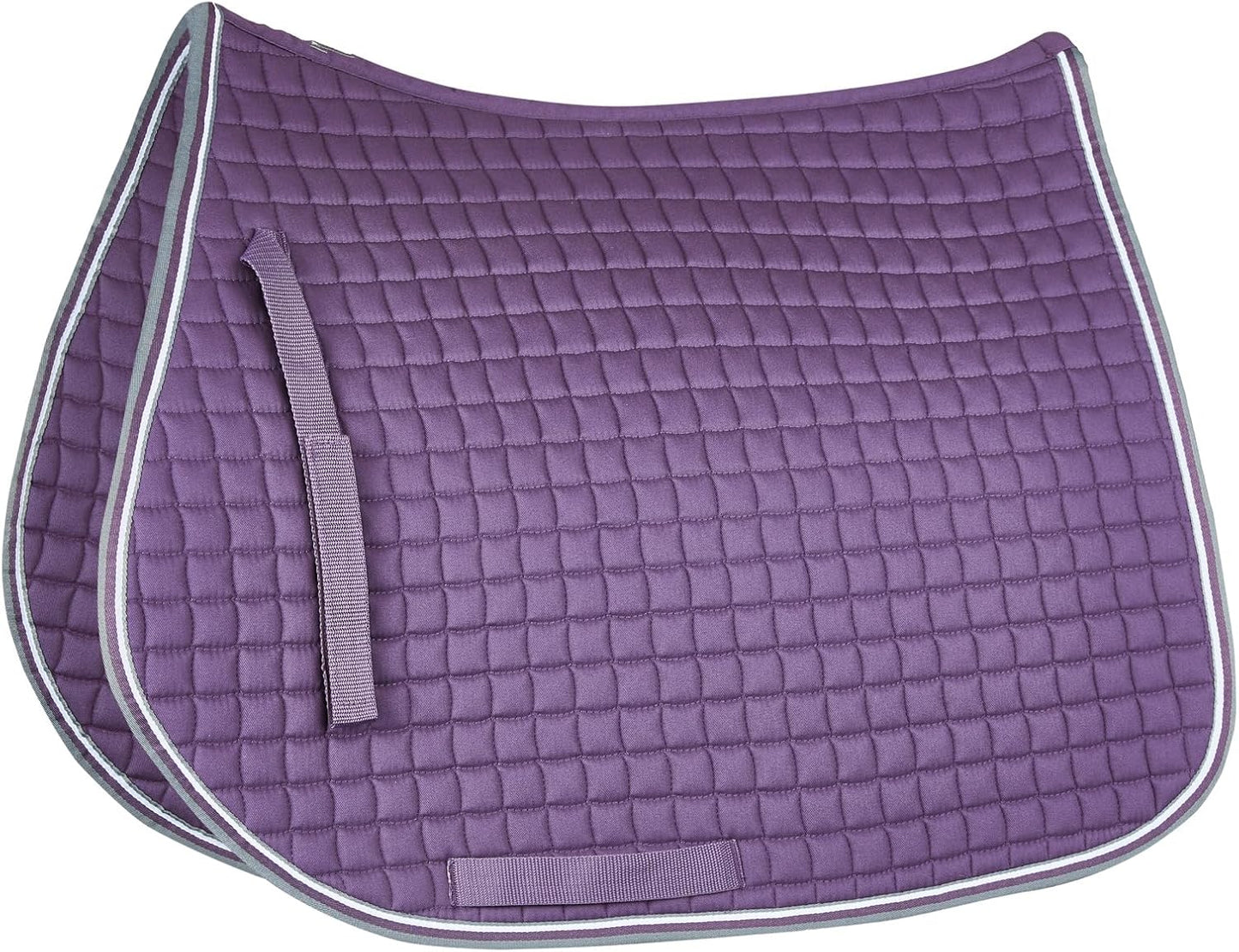 HORZE Adepto Padded All Purpose Quilted Equestrian Saddle Pad for Horses with Two-Tone Trim