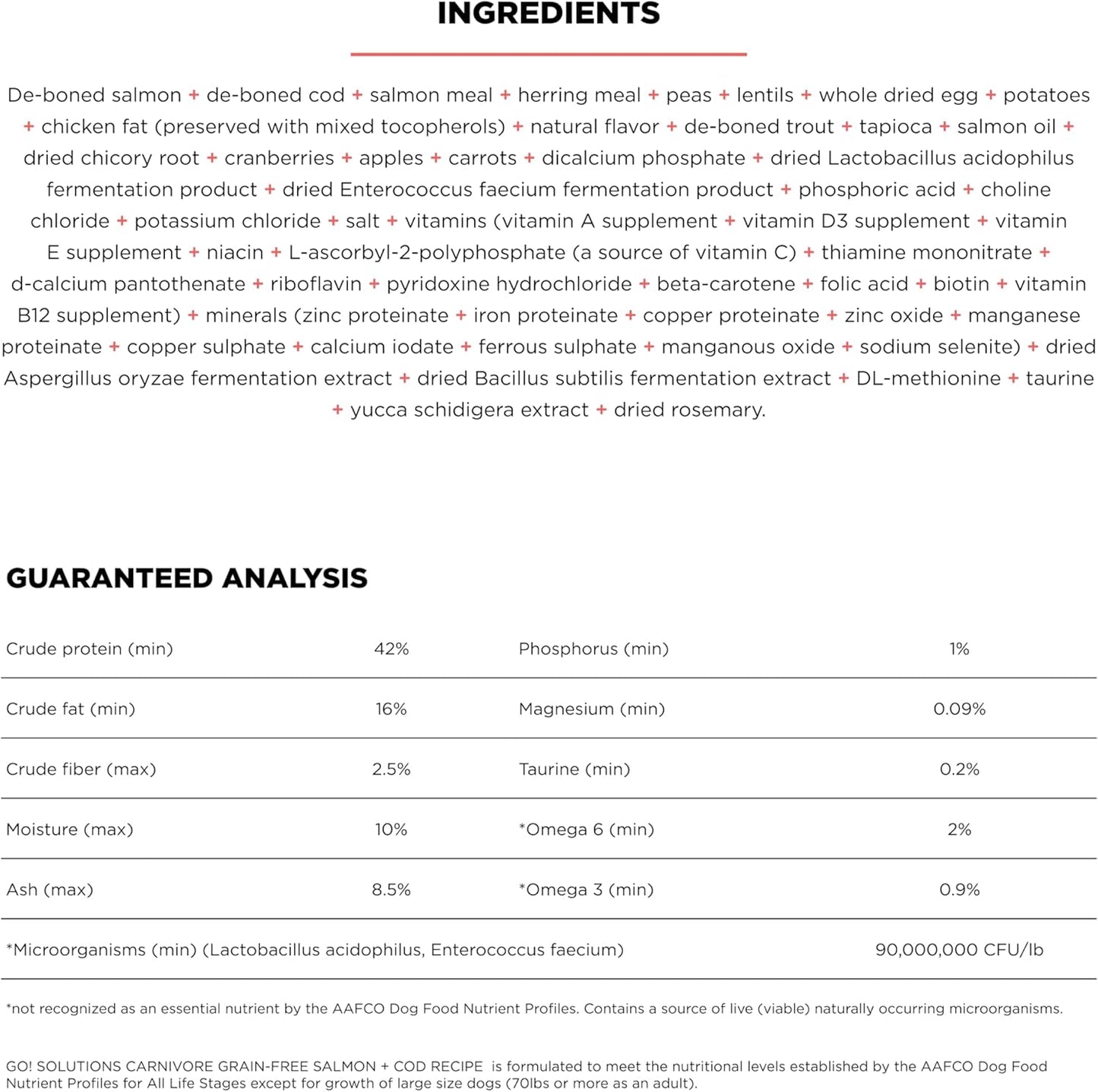 Go! Solutions Carnivore, Grain-Free, Protein Rich Dry Cat Food, Salmon and Cod Recipe, 16 lb Bag