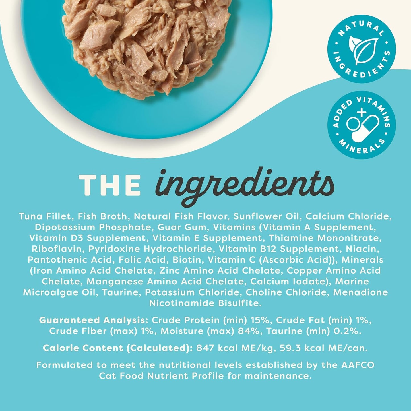 Applaws Vitality Wet Cat Food in Broth, Natural Canned Cat Food, Wet Food for Cats with Added Vitamins and Minerals, Grain Free, Carrageenan Free, Tuna Fillet in Broth (24 Count, 2.47 oz Cans)