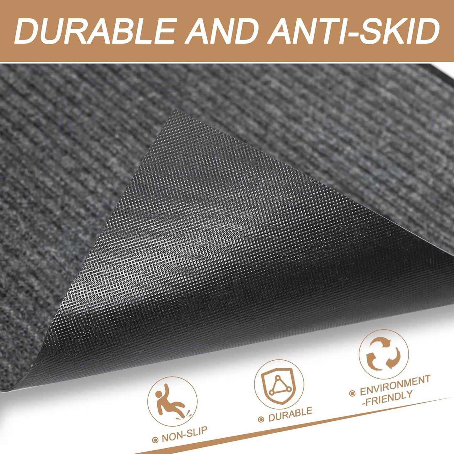 Front Door Mat Outside Entrance, 96" x 48" Sturdy Indoor Outdoor Mats for Entryway, Low Profile Welcome Doormat for Home Entrance, Non Slip Shoe Scraper Mat, Ideal for High Traffic Area