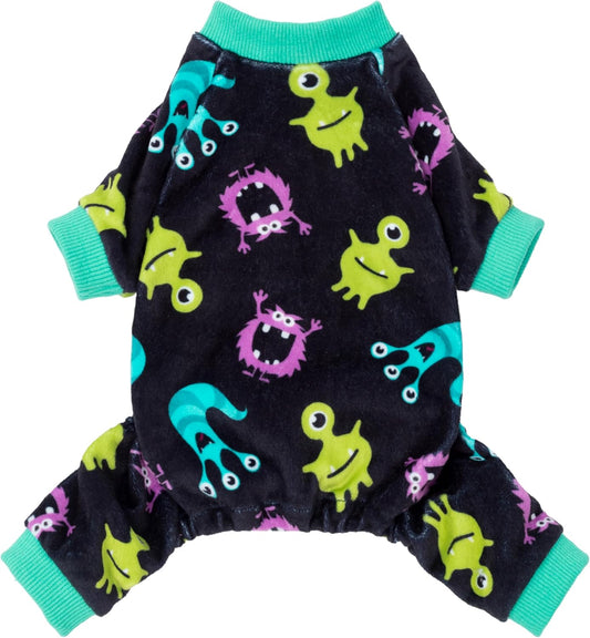 Fitwarm Cute Monster Halloween Dog Pajamas, Funny Costumes for Small Dogs Boy Girl, Festive Pet Clothes, Green, Purple, Black, XS