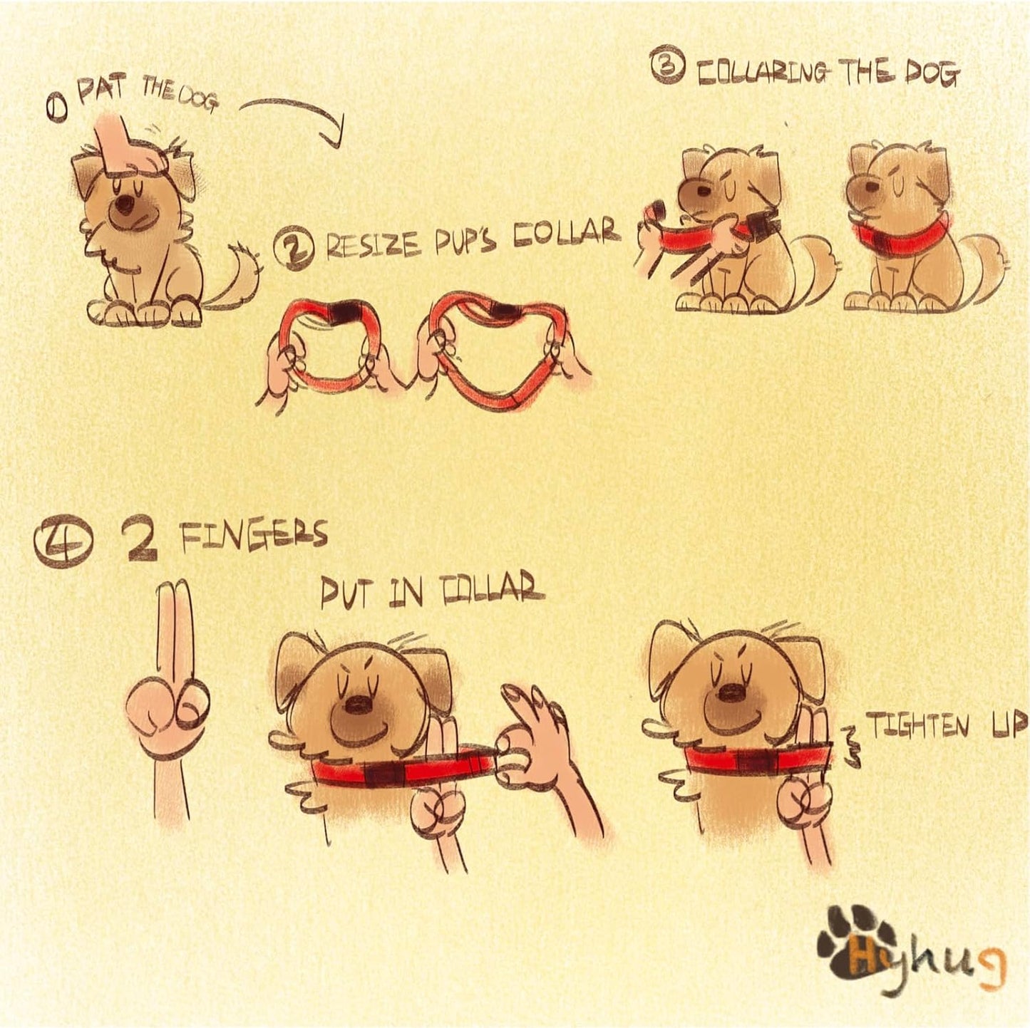 Hyhug Dog Collar for Large Dogs, Heavy Duty Red| Quick Release Nylon Buckle Collar, Adjustable & Durable Pet Supplies for Boy & Girl Dogs (Large, Red)