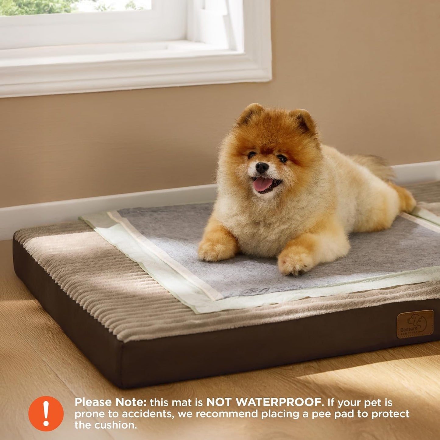 Bedsure Dog Bed Medium Size Dog - Orthopedic Pet Beds with Removable Machine Washable Cover, Egg Crate Foam Puppy Pad, Suitable for Pet Up to 35 lbs, 29"x18"