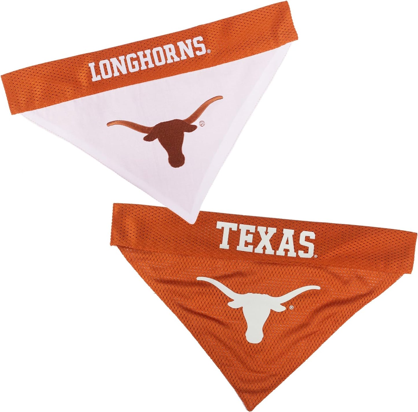 Pets First Collegiate Pet Accessories, Reversible Bandana, Texas Longhorns, Large/X-Large