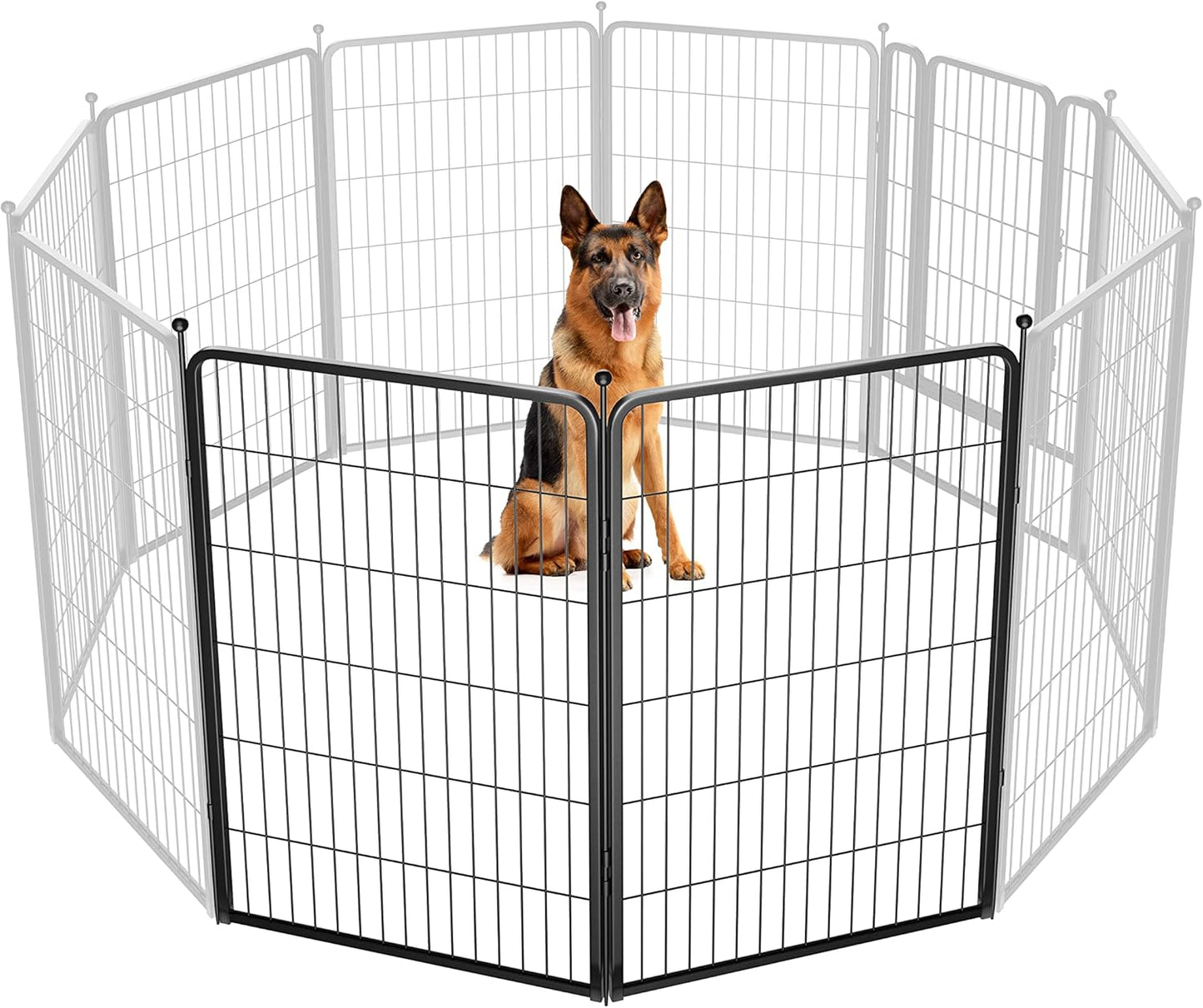 FXW Rollick Unleashed Dog Playpen for Indoor, Yard, RV Camping, 45 inch 2 Panels for Large Dogs, Black│Patented