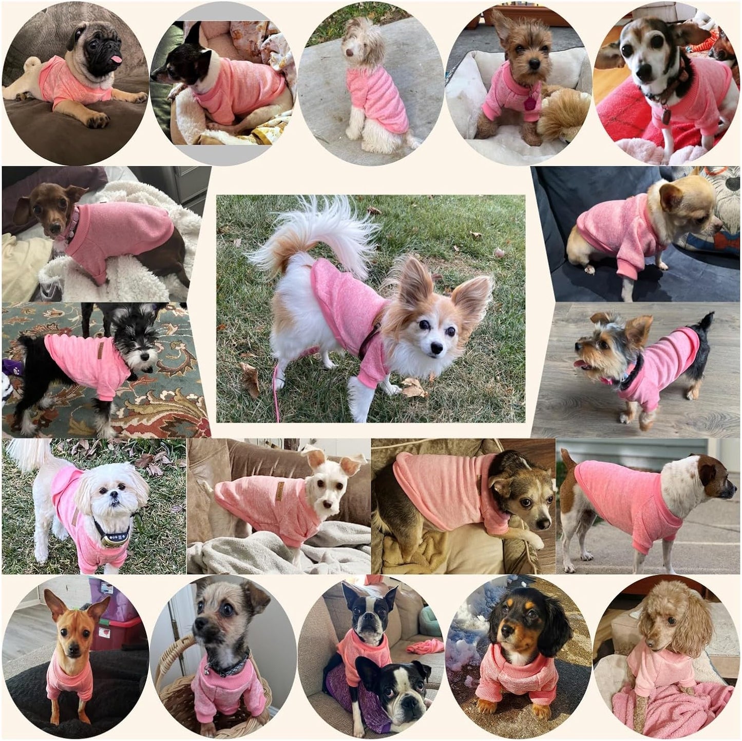 Jecikelon Dog Clothes Dogs Sweater Soft Puppies Clothing Winter Puppy Sweaters Warm Outfit for Dogs Small XXS XS Cat Apparel (Pink, S)