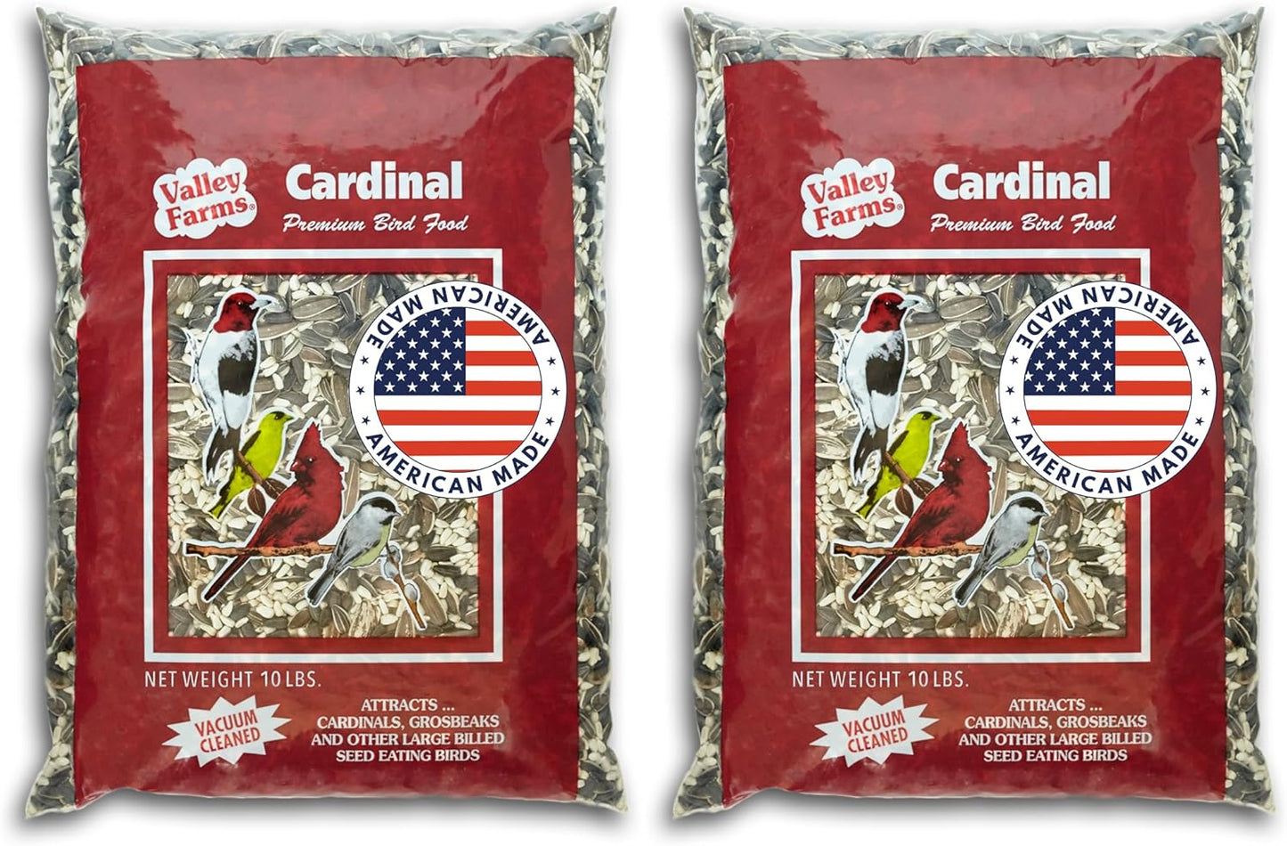 Valley Farms Cardinal Mix 3 LB 2-Pack (6 LB Total) Wild Bird Food for Outside Feeders, Cardinal Bird Seed with Black Oil Sunflower Seeds and Safflower Seeds, Attract a Variety of Wild Birds