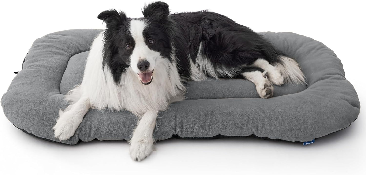 Bedsure Washable Dog Crate Pad for Extra Large Dogs, Anti-Slip Puppy Kennel Dog Bed for Crate - Ultra Soft Fleece Flat Thin Pet Mat (Not Chew Proof), Light Grey XL 41"x27"