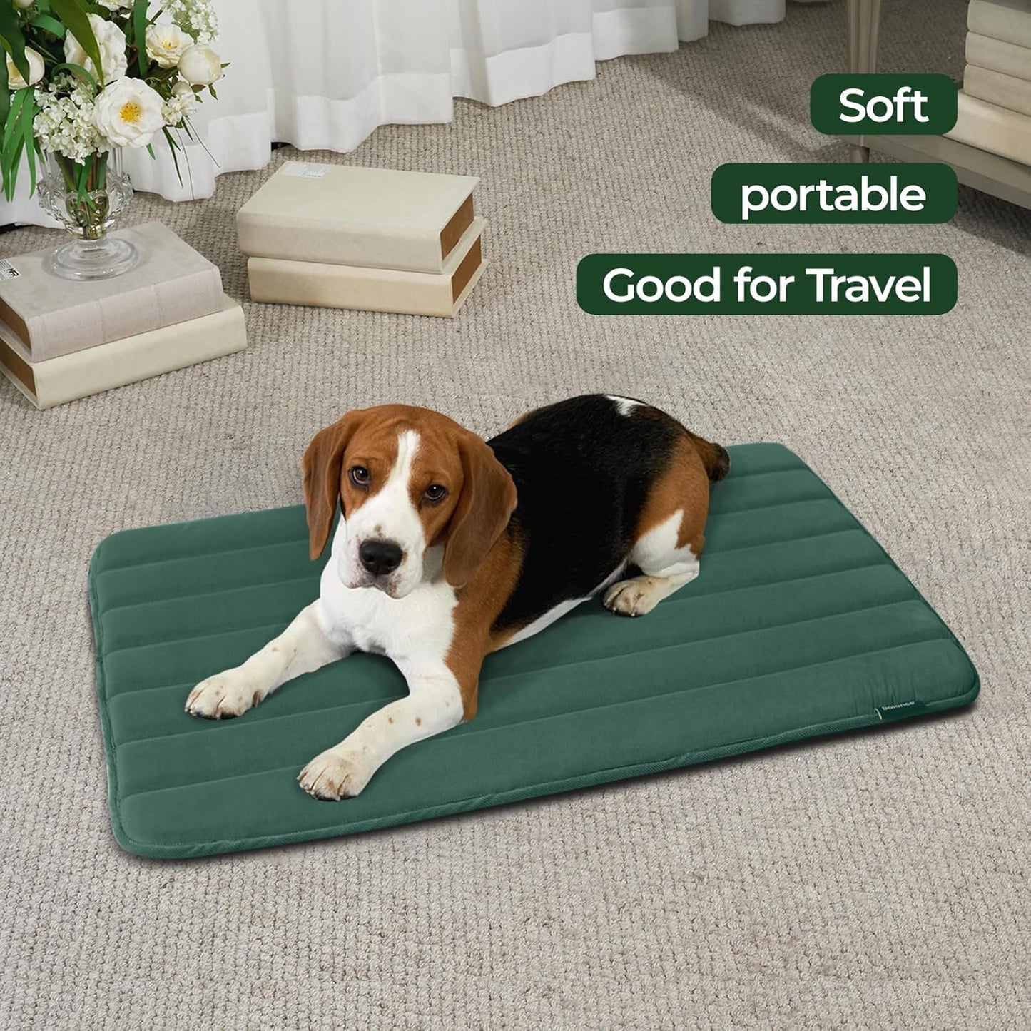 BALANCE Dog Crate Pad, Dog Foam Crate Mat Kennel Pad, Washable Water-Resistant Pet Bed Flat Dogs Cage Mat for Large Dogs