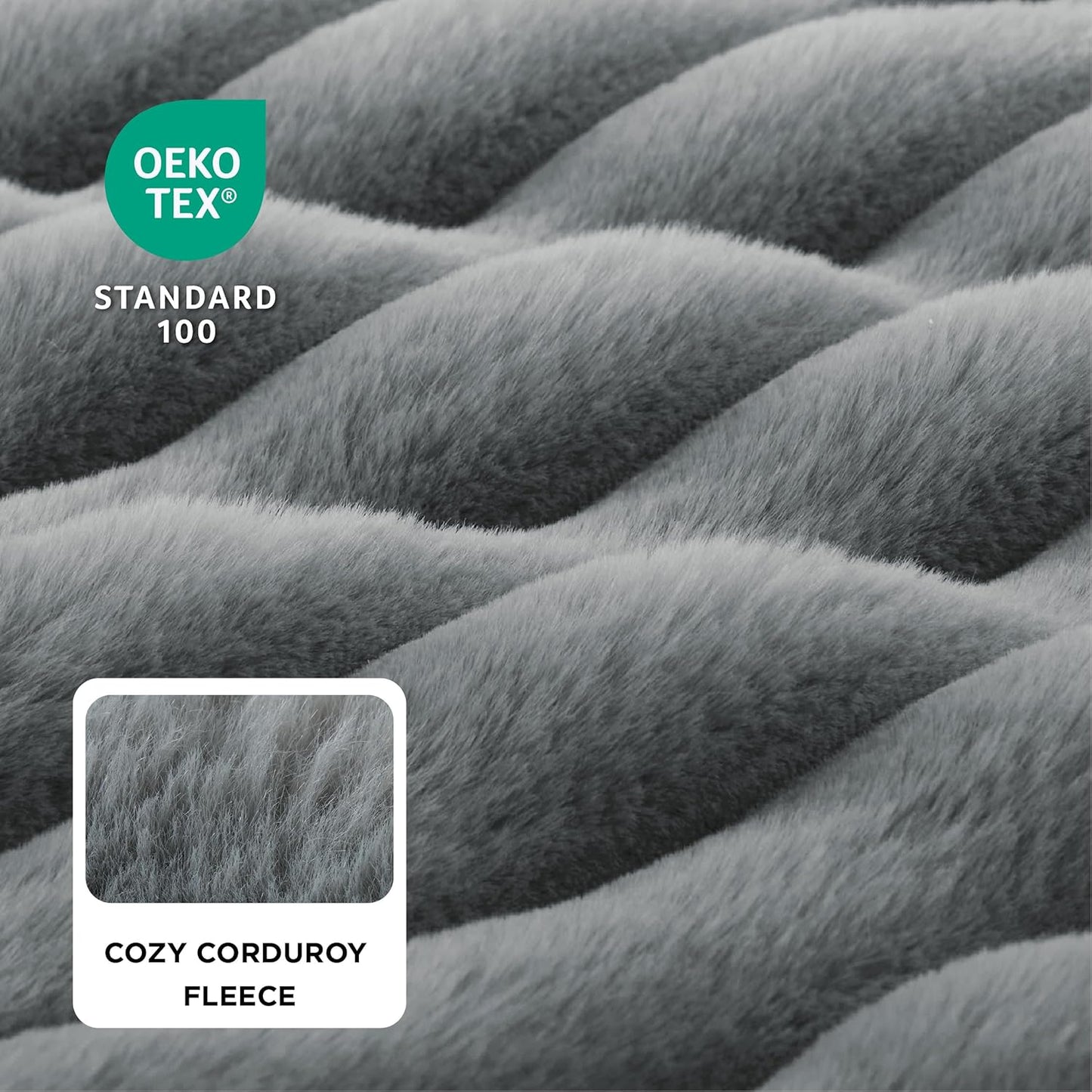 Bedsure Orthopedic Dog Bed for Medium Dogs, Waterproof Memory Foam Medium Pet Beds with Sides, Non-Slip Bottom and Egg-Crate Foam Dog Couch Sofa with Washable Removable Corduroy Cover, Grey