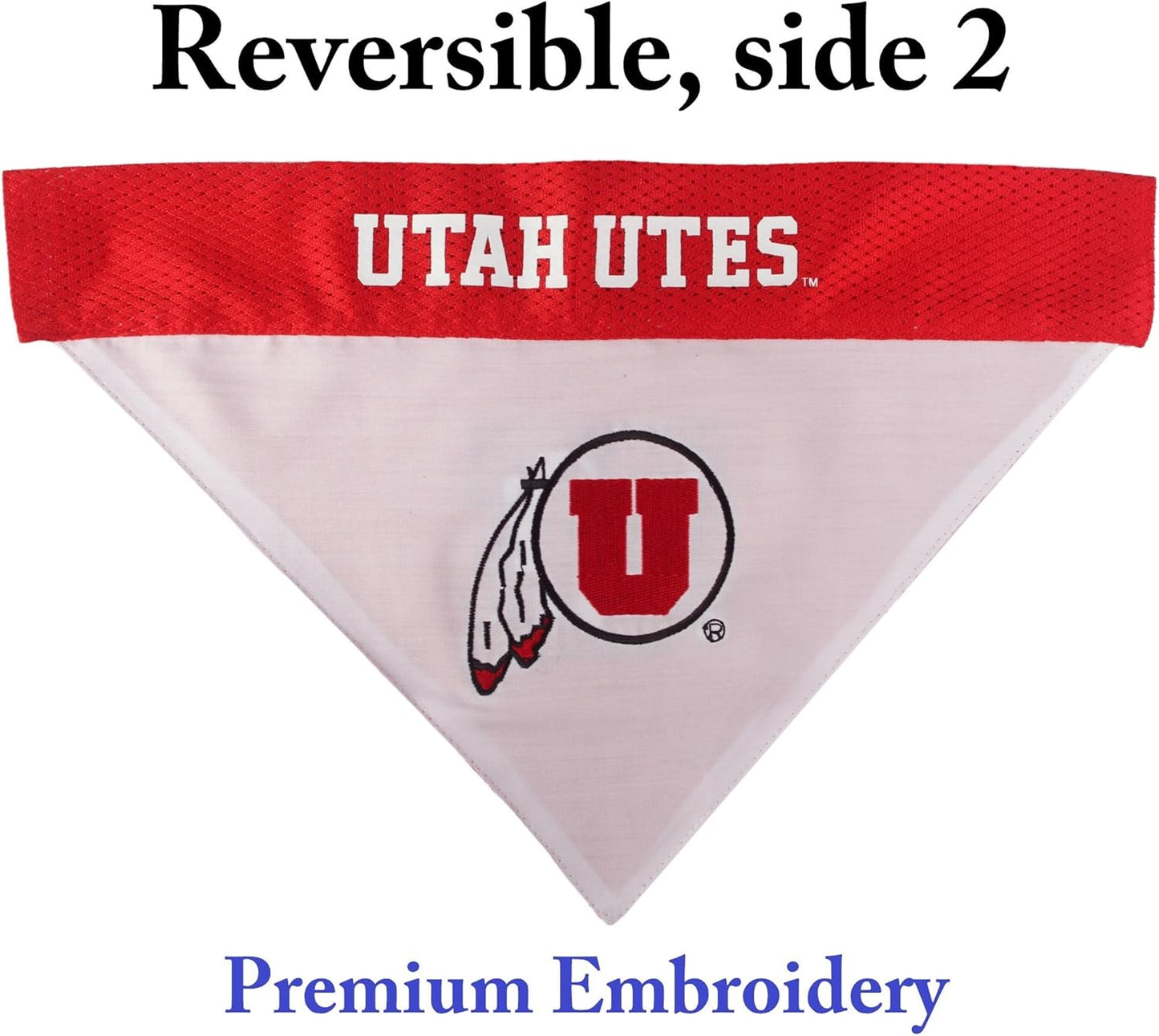 Pets First Collegiate Pet Accessories, Reversible Bandana, Utah Utes, Small/Medium