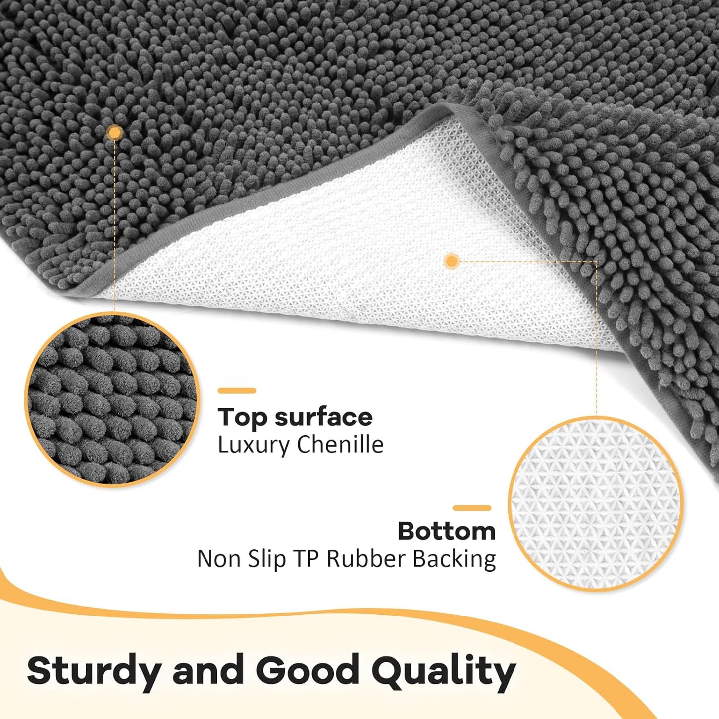 Absorbent Dog Door Mat for Muddy Paws, 72" x 36" Chenille Indoor Mats for Entryway, Trap Dirt Front Door Mat Indoor Entrance Washable Non Slip Soft