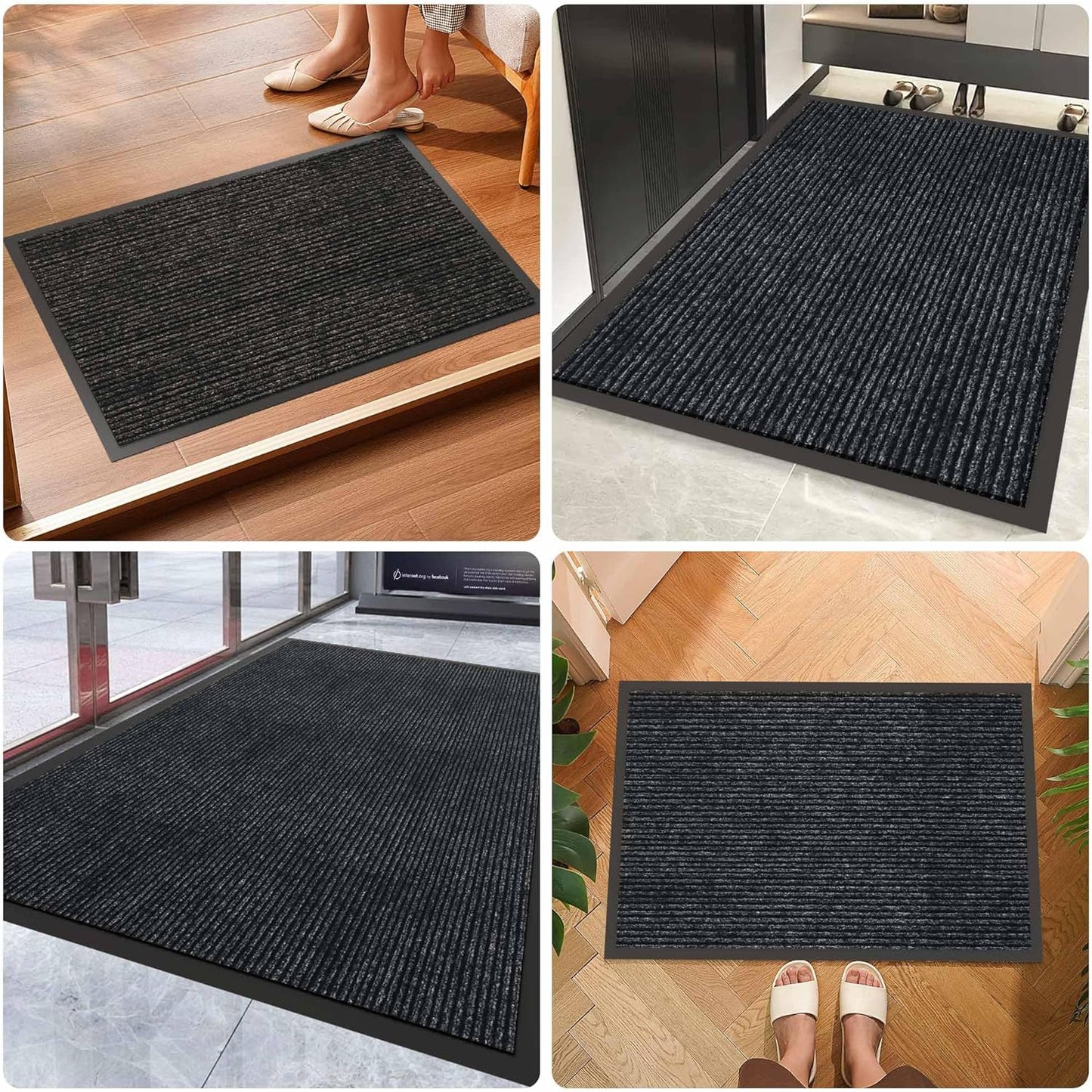 Front Door Mat, 10' x 3' Commercial Floor Mat, Heavy Duty Welcome Mat, Rubber Backing Non Slip Doormat for Entryway
