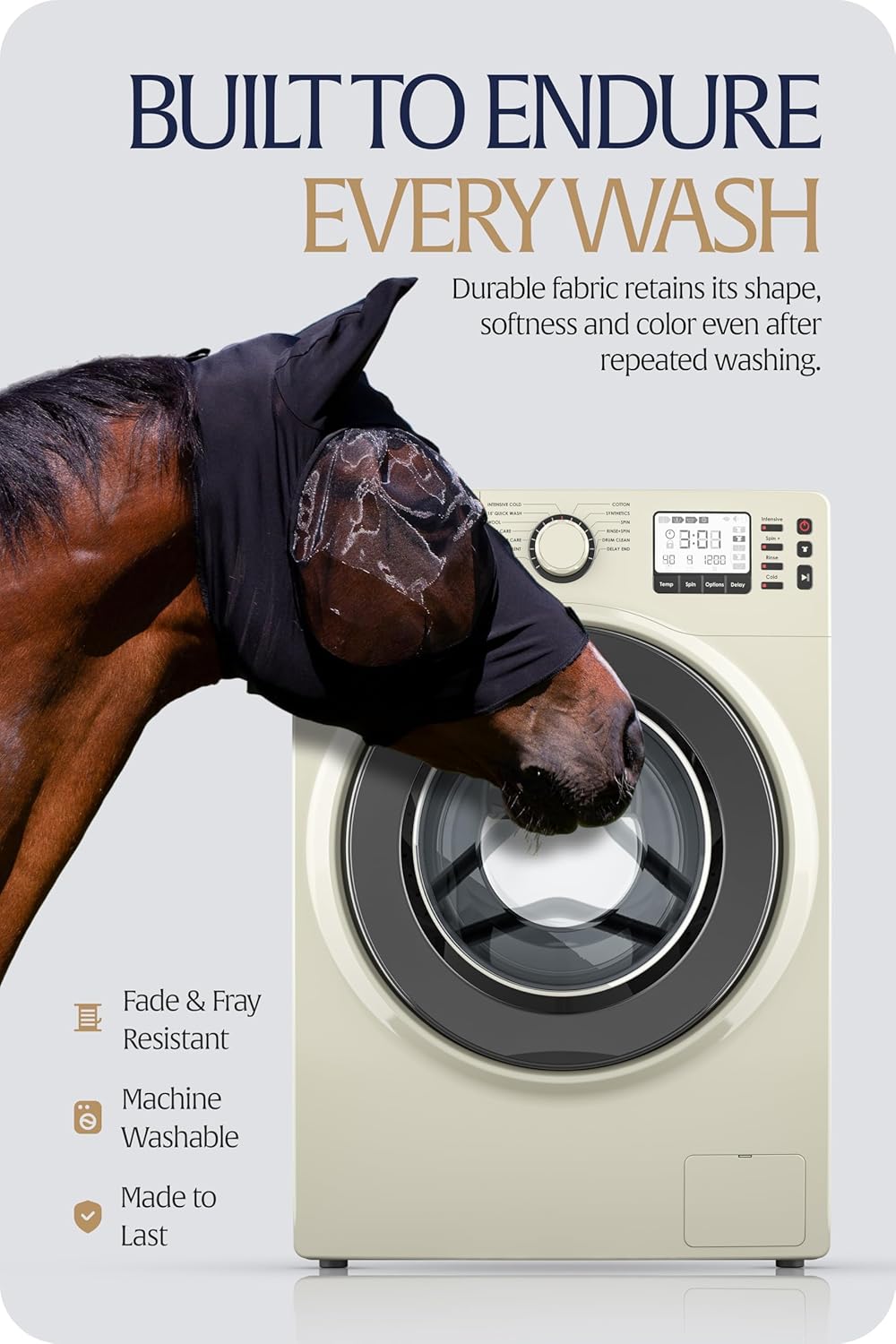 Equinavia Bug Out Fly Mask | Against Flies, Insects, UV Rays - Black - Warmblood