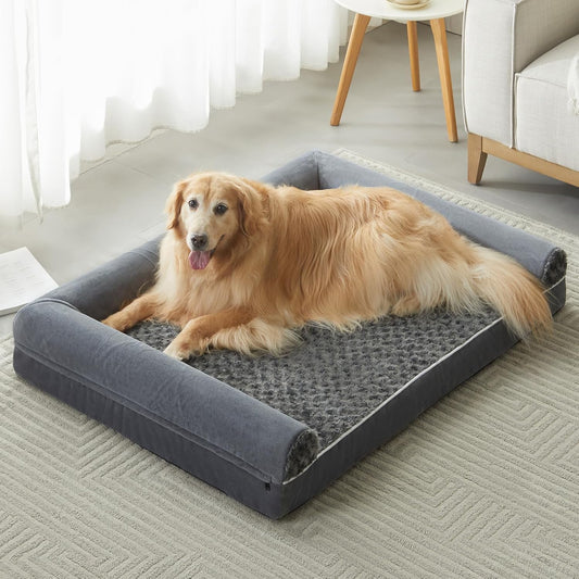 BFPETHOME Dog Beds for Large Dogs, Orthopedic Dog Bed for Medium Large Dogs,Big Waterproof Couch Pet Bed with Removable Washable Cover