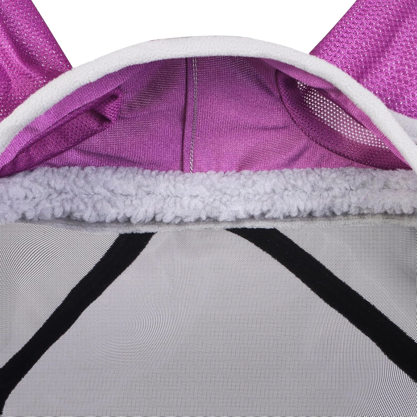 Harrison Howard CareMaster Pro Luminous Horse Fly Mask Large Eye Space Standard with Ears UV Protection for Horse Dark Magenta S Pony