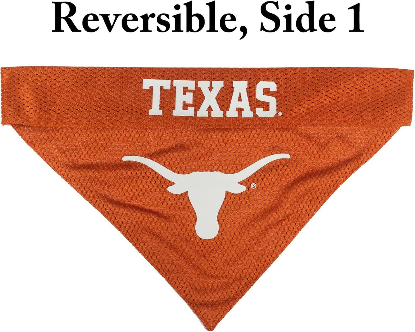 Pets First Collegiate Pet Accessories, Reversible Bandana, Texas Longhorns, Large/X-Large