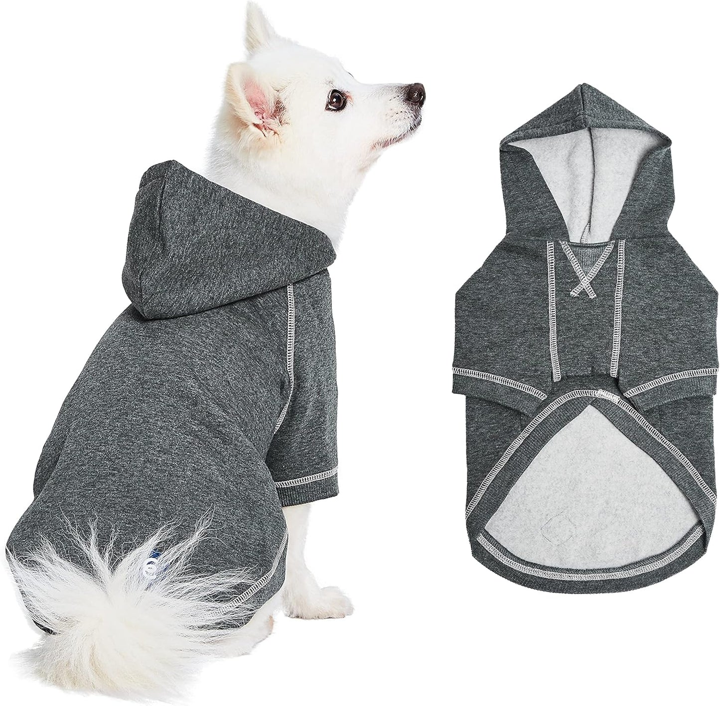 Blueberry Pet Essentials Dog Hoodie – 26 inch, Cotton‑Blend Sweatshirt with Hood, Charcoal Grey, Machine‑Washable Small‑Dog Jersey
