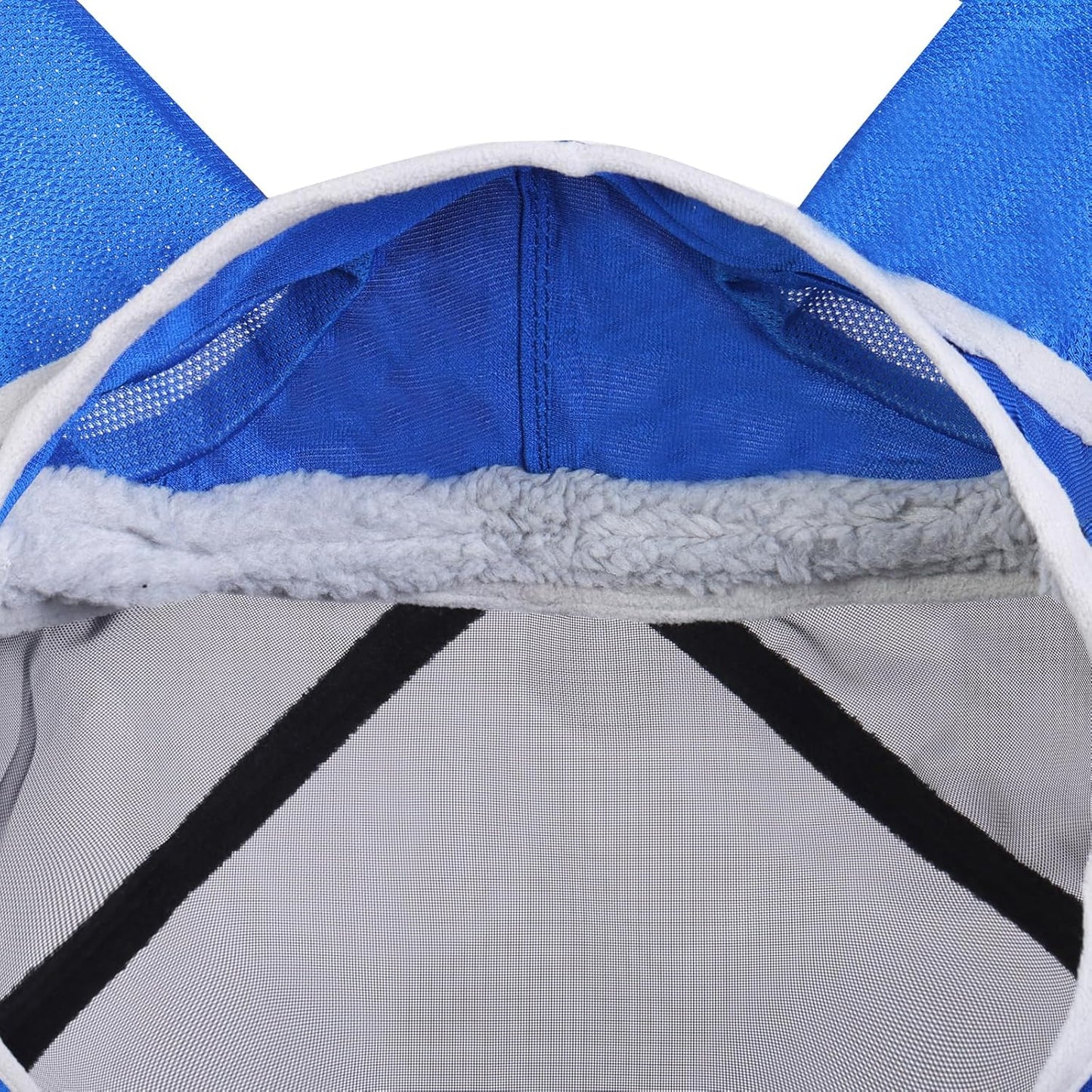 Harrison Howard Pro Luminous Horse Fly Mask Large Eye Space Standard with Ears UV Protection for Horse Signature Blue XL Extra Full Size