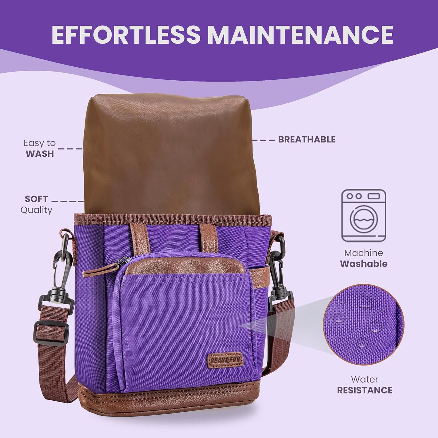 BEAU&FUR Dog Treat Pouch with Clicker for Training - Hands-Free Dog Treat Bag with Magnetic Closure, Built-in Poop Bag Holder Pocket