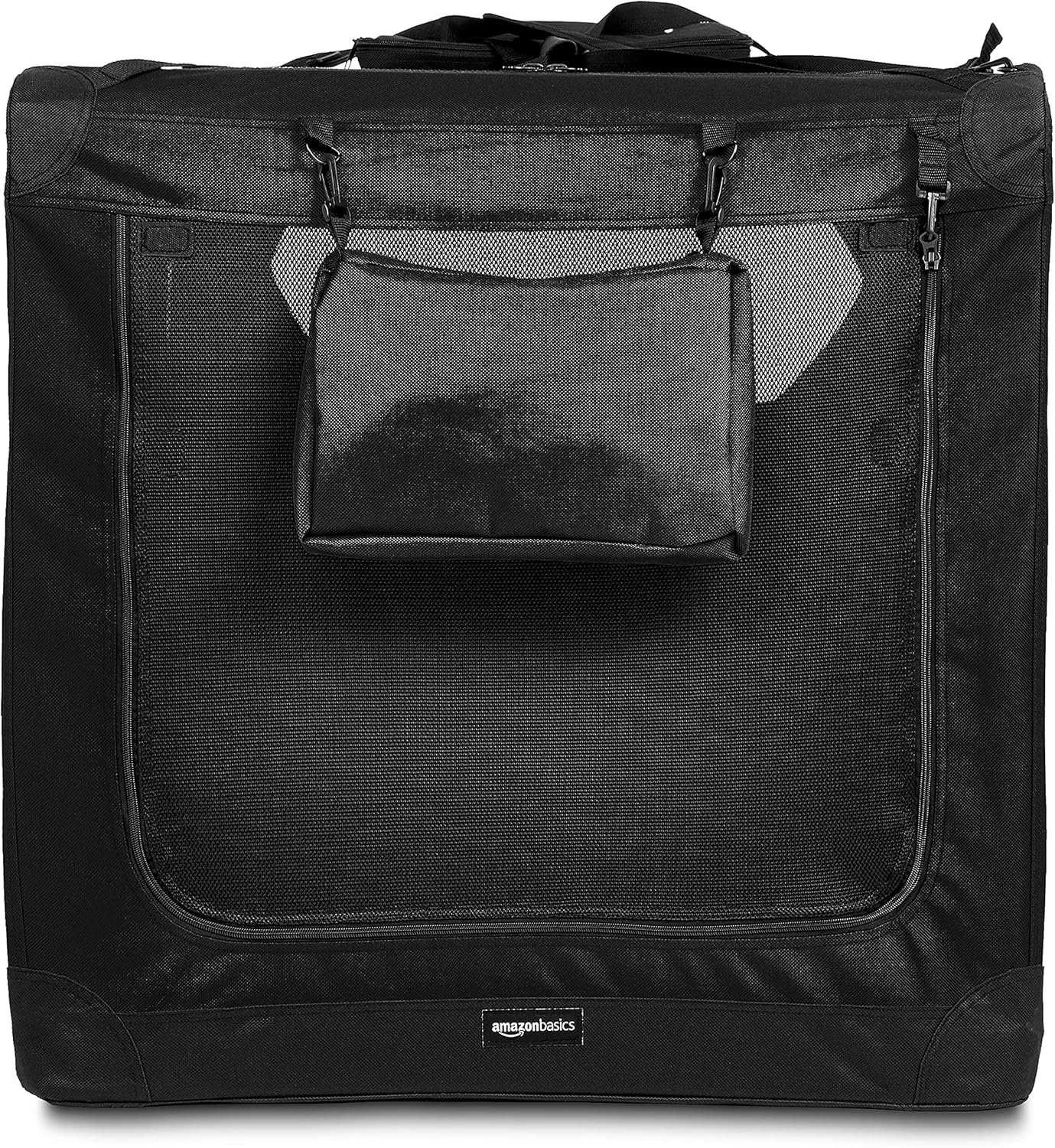 Amazon Basics Folding Portable Soft Pet Dog Crate Carrier Kennel, 42 x 31 x 31 inches, Black